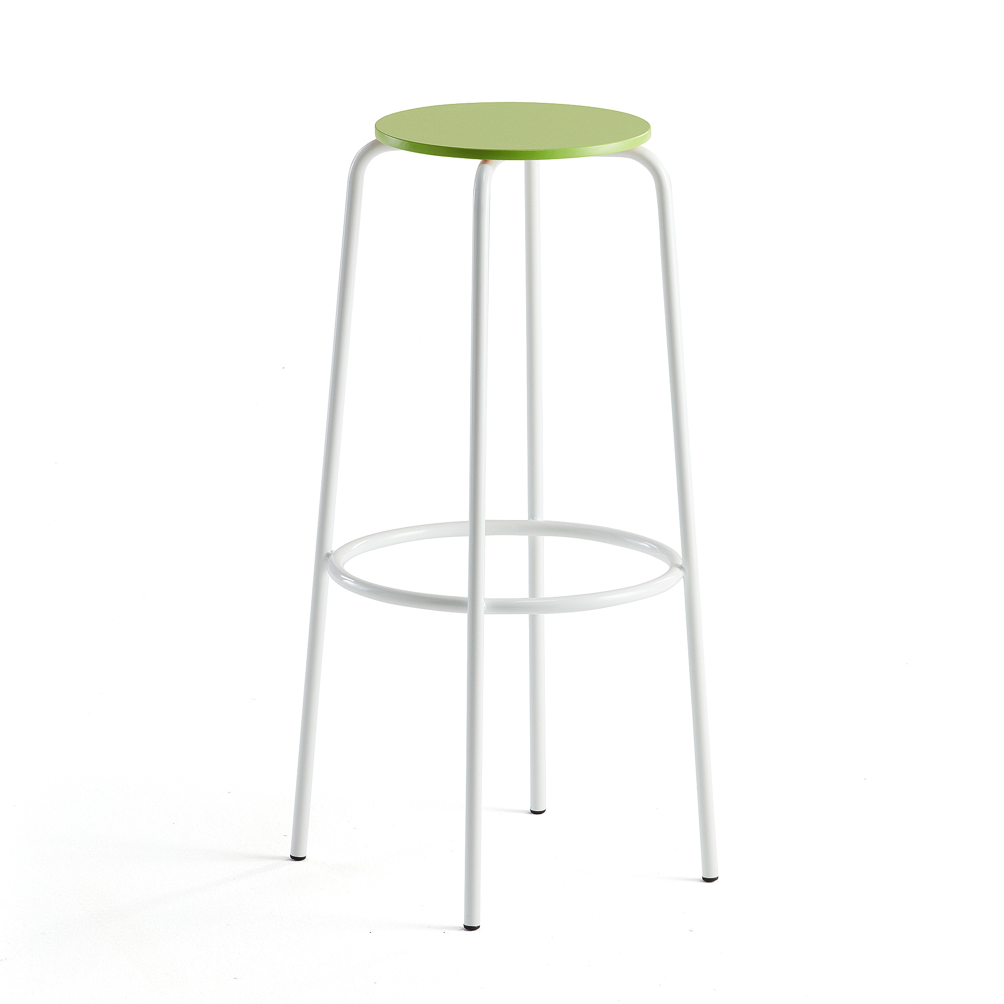 Levně Barová židle TIMMY, výška 830 mm, bílé nohy, zelený sedák