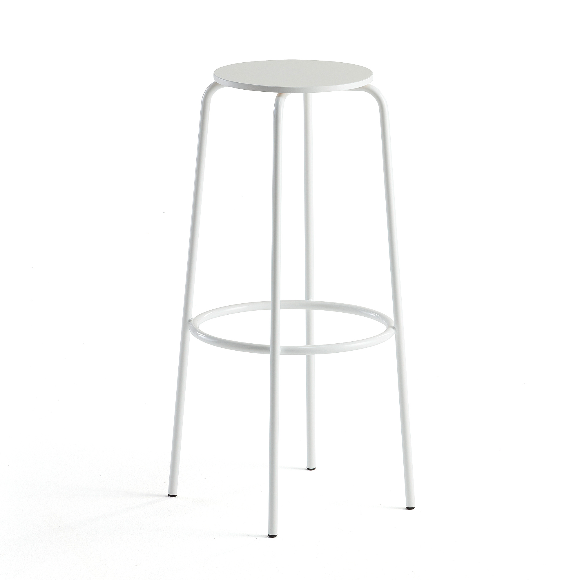 E-shop Barová stolička TIMMY, biely rám, biely sedák, V 830 mm