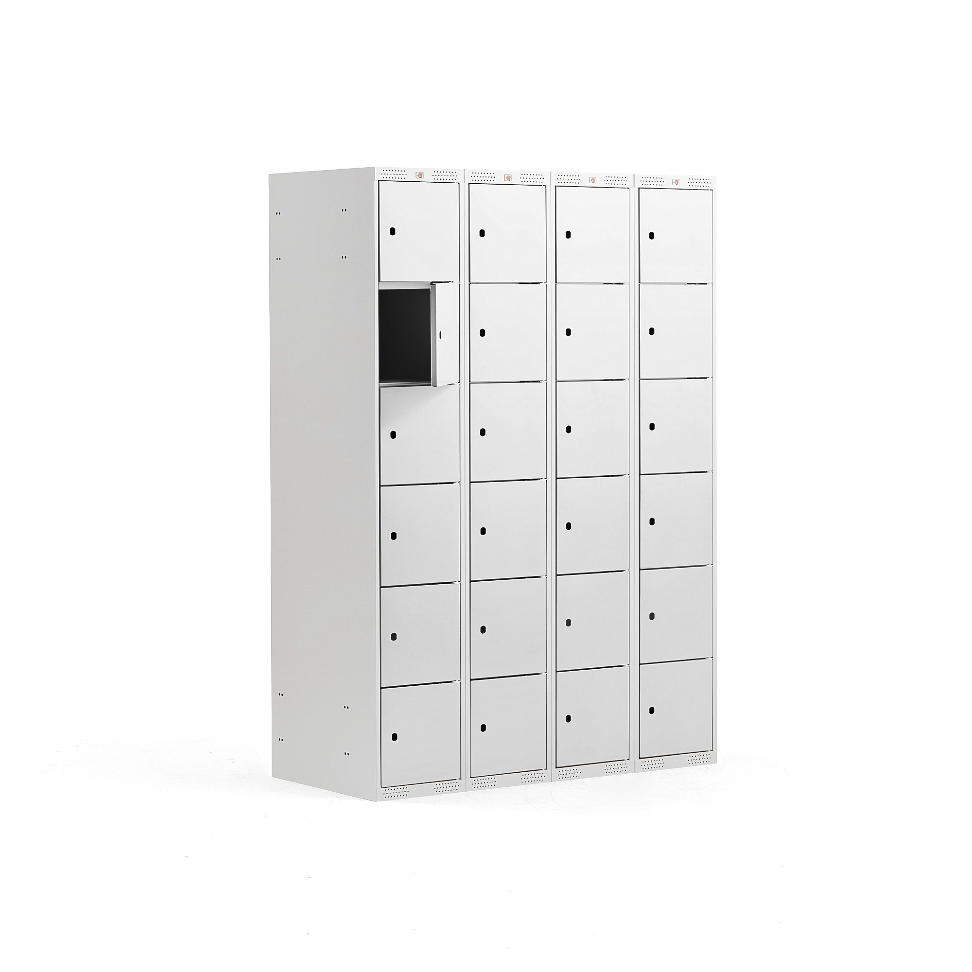 E-shop Šatňová skriňa CLASSIC, 4 sekcie, 24 dverí, 1740x1200x550 mm, šedá