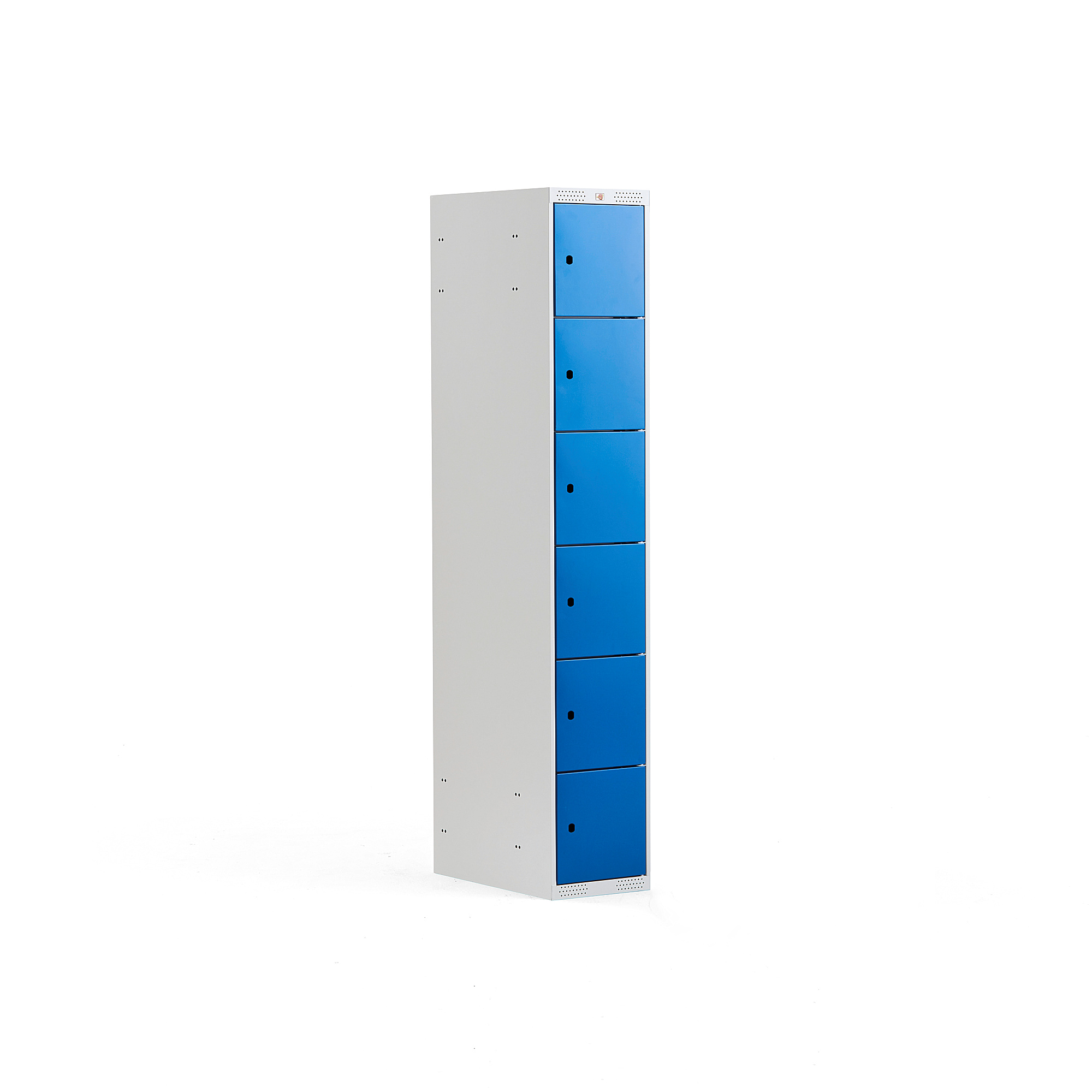Levně Boxová šatní skříň CLASSIC, 1 sekce, 6 boxů, 1740x300x550 mm, šedá, modré dveře
