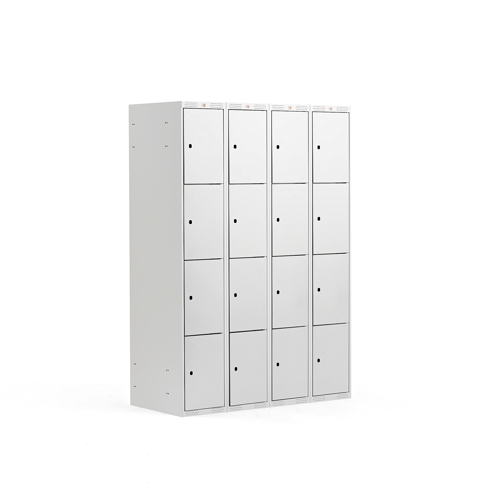 Boxová šatní skříň CLASSIC, 4 sekce, 16 boxů, 1740x1200x550 mm, šedá, šedé dveře
