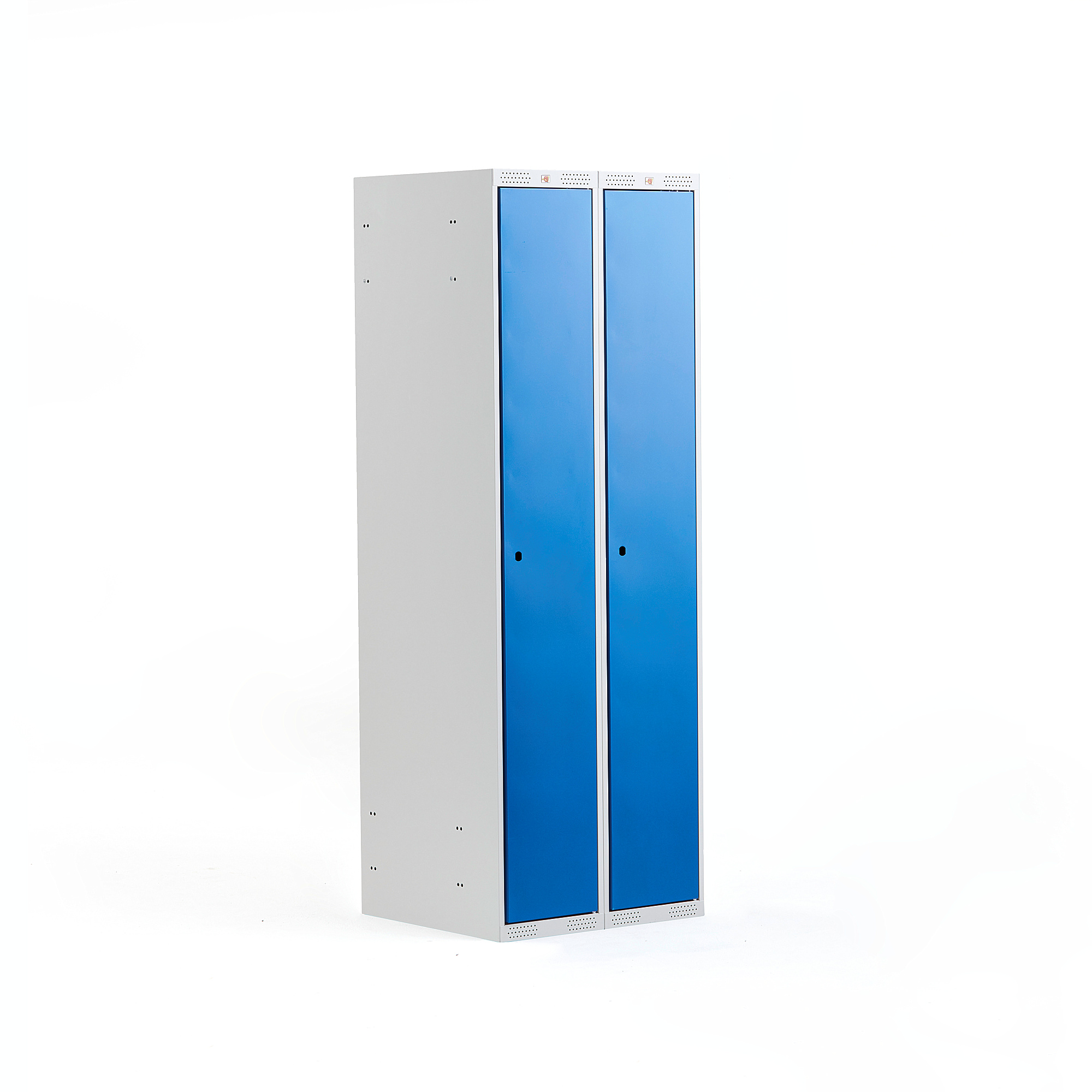 Levně Šatní skříňka CLASSIC, 2 sekce, 1740x600x550 mm, šedá, modré dveře
