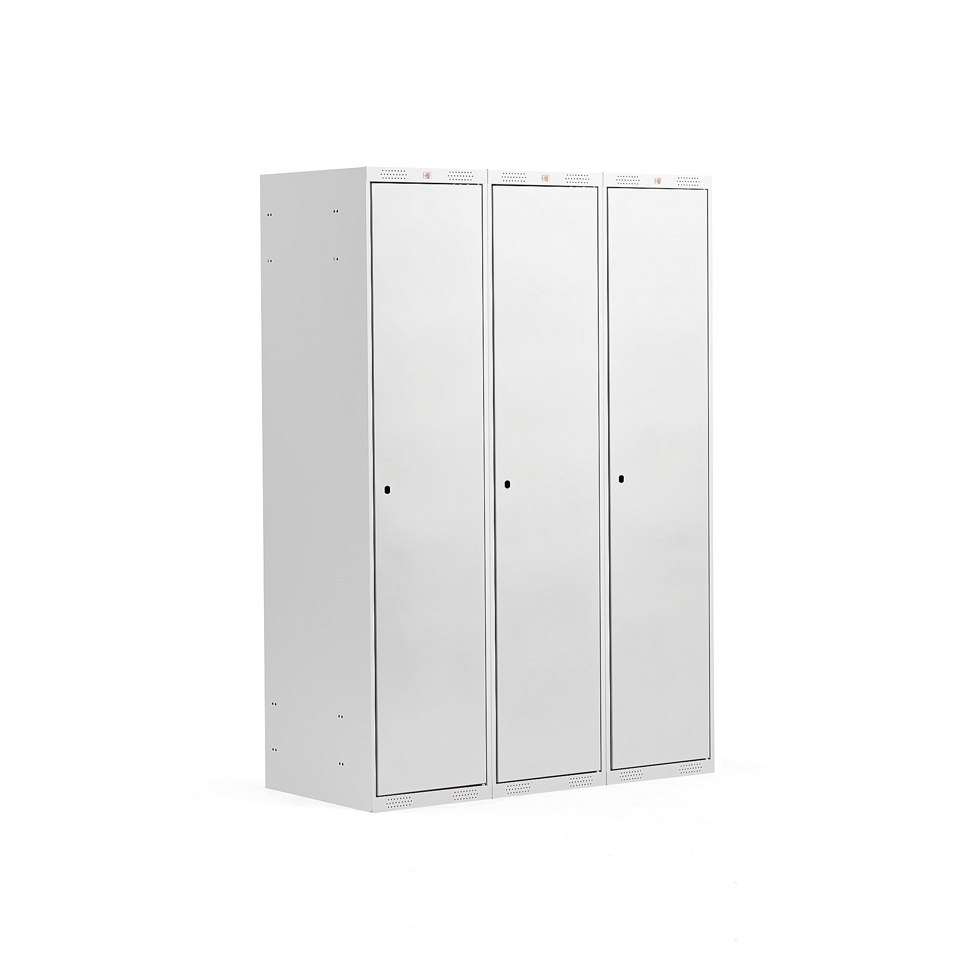 Levně Šatní skříňka CLASSIC, 3 sekce, 1740x1200x550 mm, šedá, šedé dveře