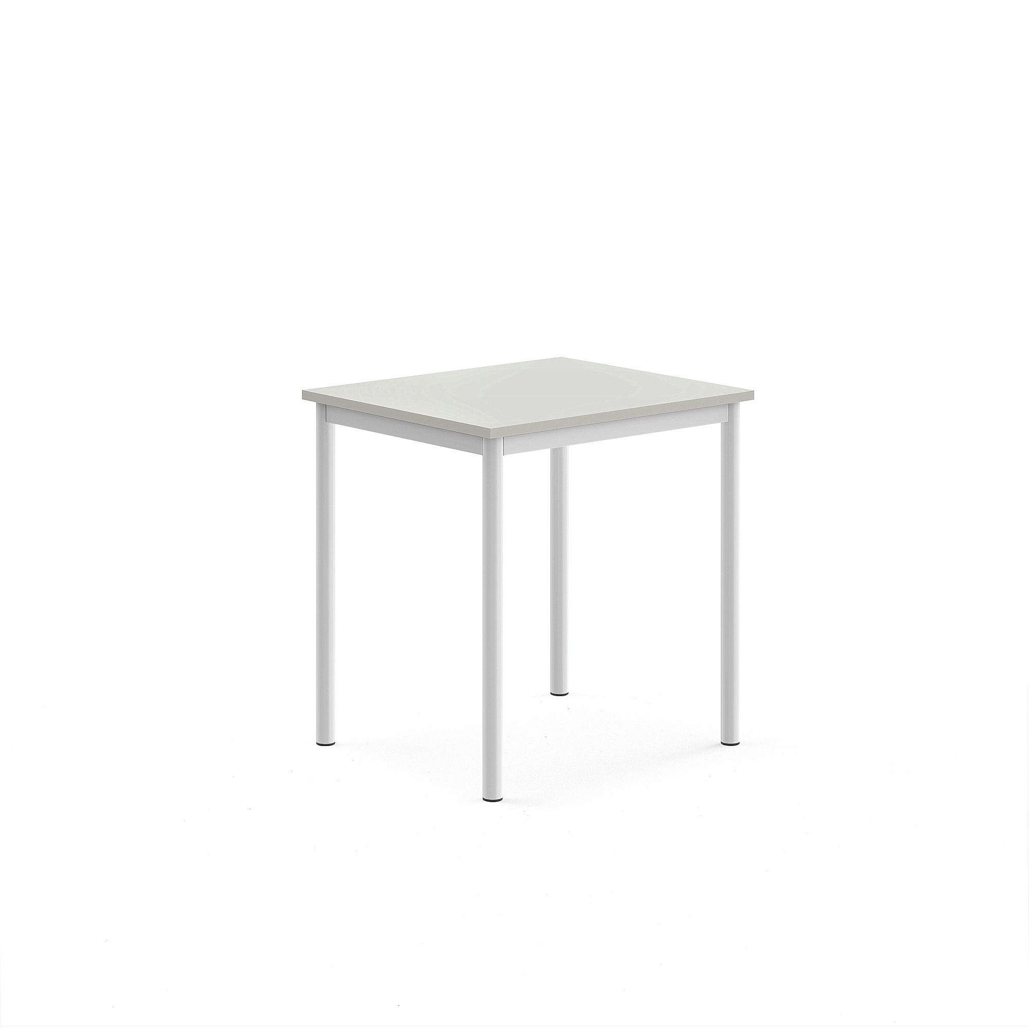 Stůl SONITUS, 700x600x720 mm, bílé nohy, HPL deska tlumící hluk, šedá