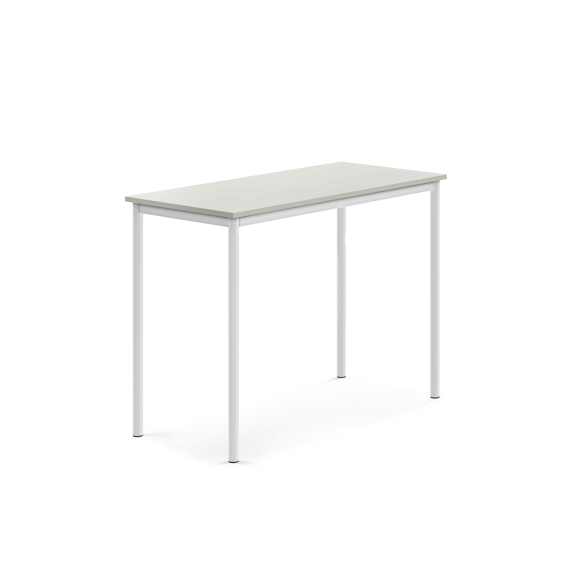 Stůl SONITUS, 1200x600x900 mm, bílé nohy, HPL deska tlumící hluk, šedá