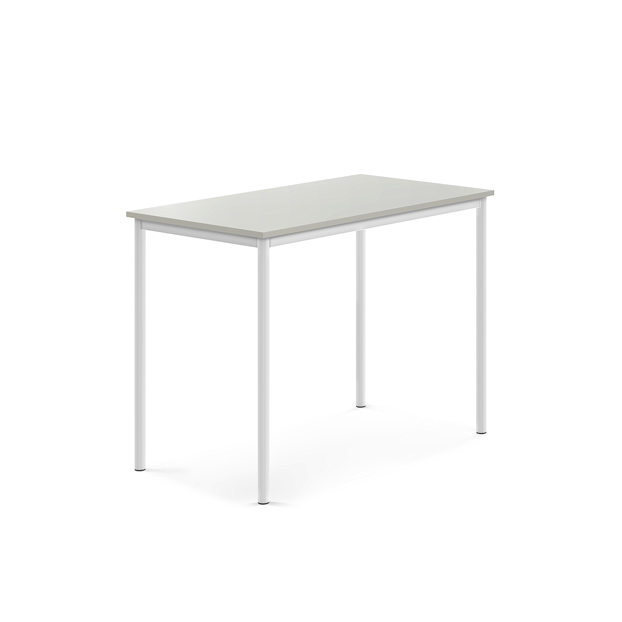 Stůl SONITUS, 1200x700x900 mm, bílé nohy, HPL deska tlumící hluk, šedá