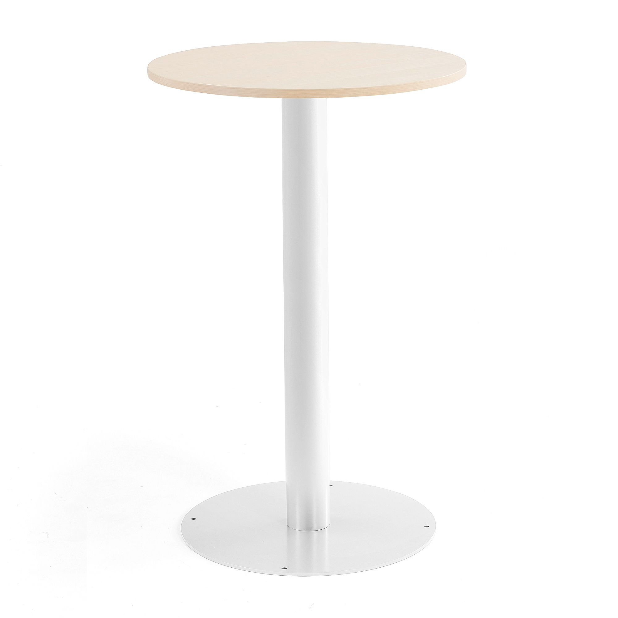 Barový stůl ALVA, Ø700x1100 mm, bříza, bílá