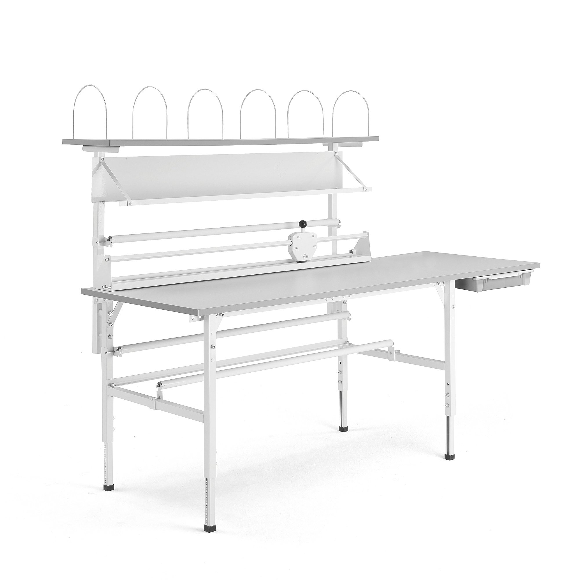 E-shop Dielenský baliaci stôl SEND, s policami, 2000x800 mm