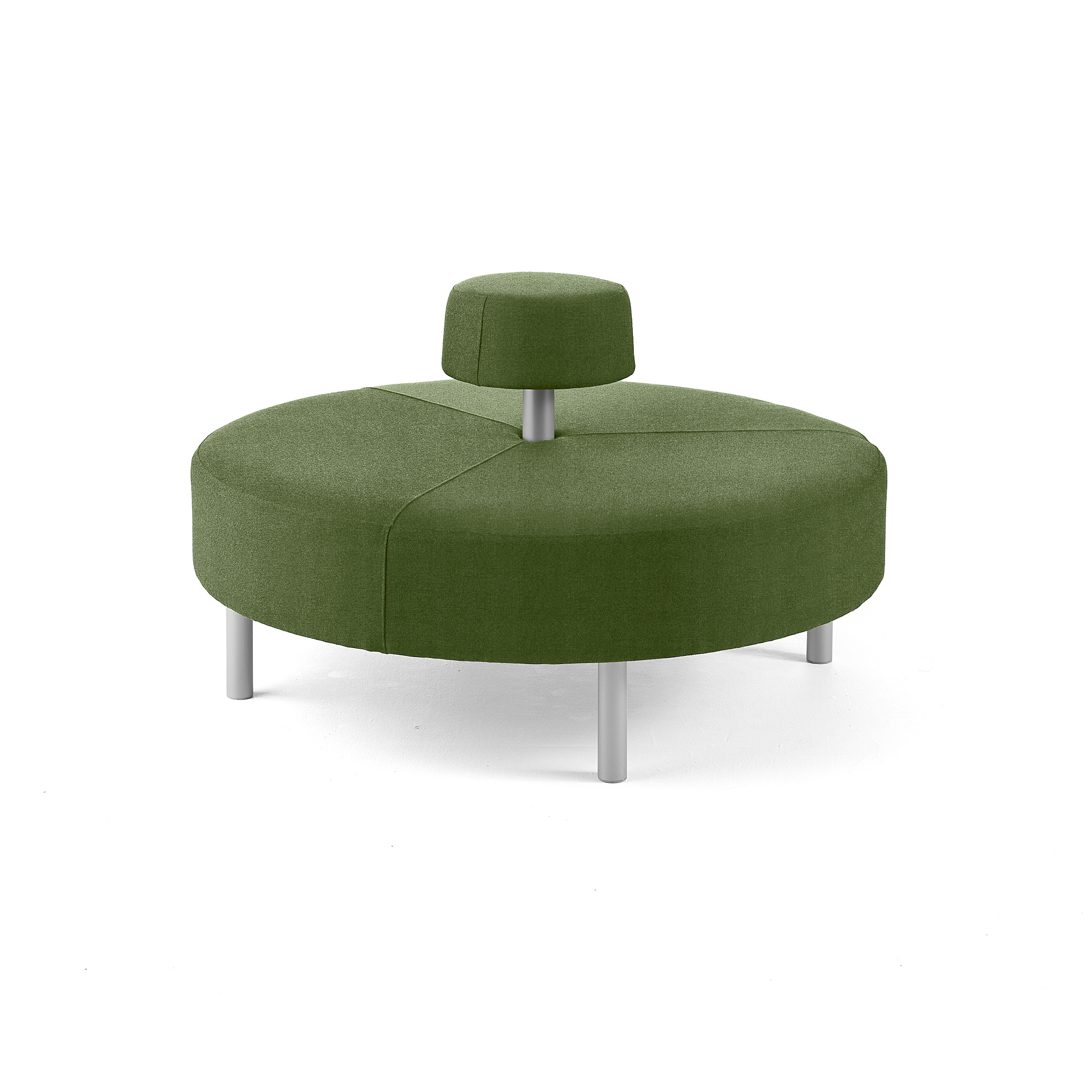 Kulatá sedačka DOT, kruhové opěradlo, Ø 1300 mm, potah Medley, mechově zelená