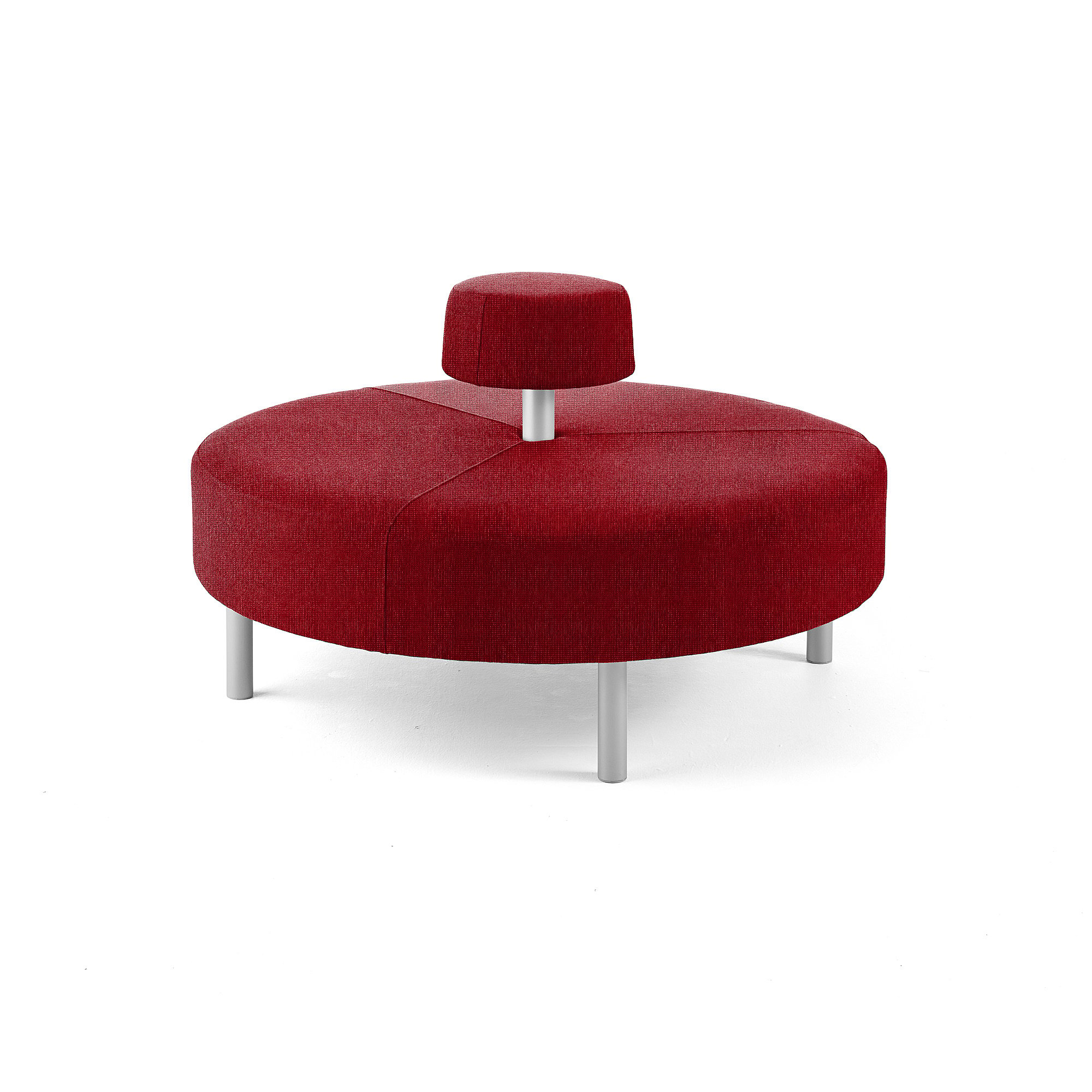 Kulatá sedačka DOT, kruhové opěradlo, Ø 1300 mm, potah Zone, červená