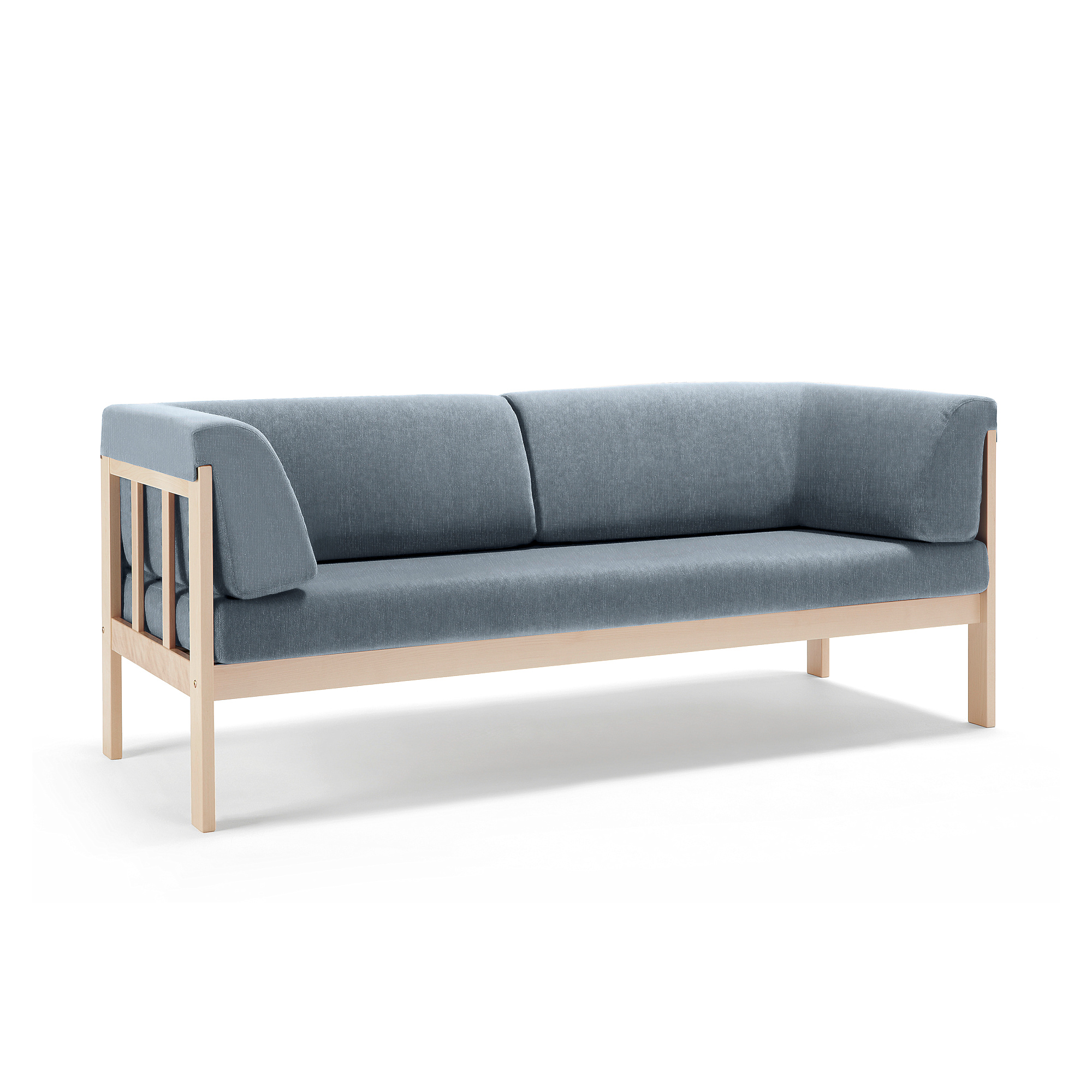 3-sits soffa KIM, Tyg Zone ljusgrå - med