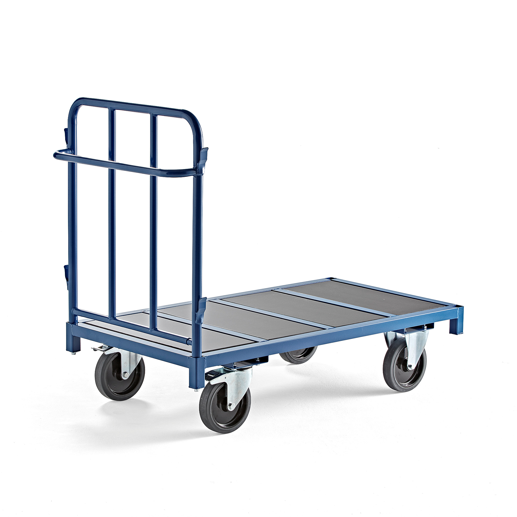 Levně Plošinový vozík EMBARK, 1 stěna, 1300x700 mm, 1200 kg, modrý