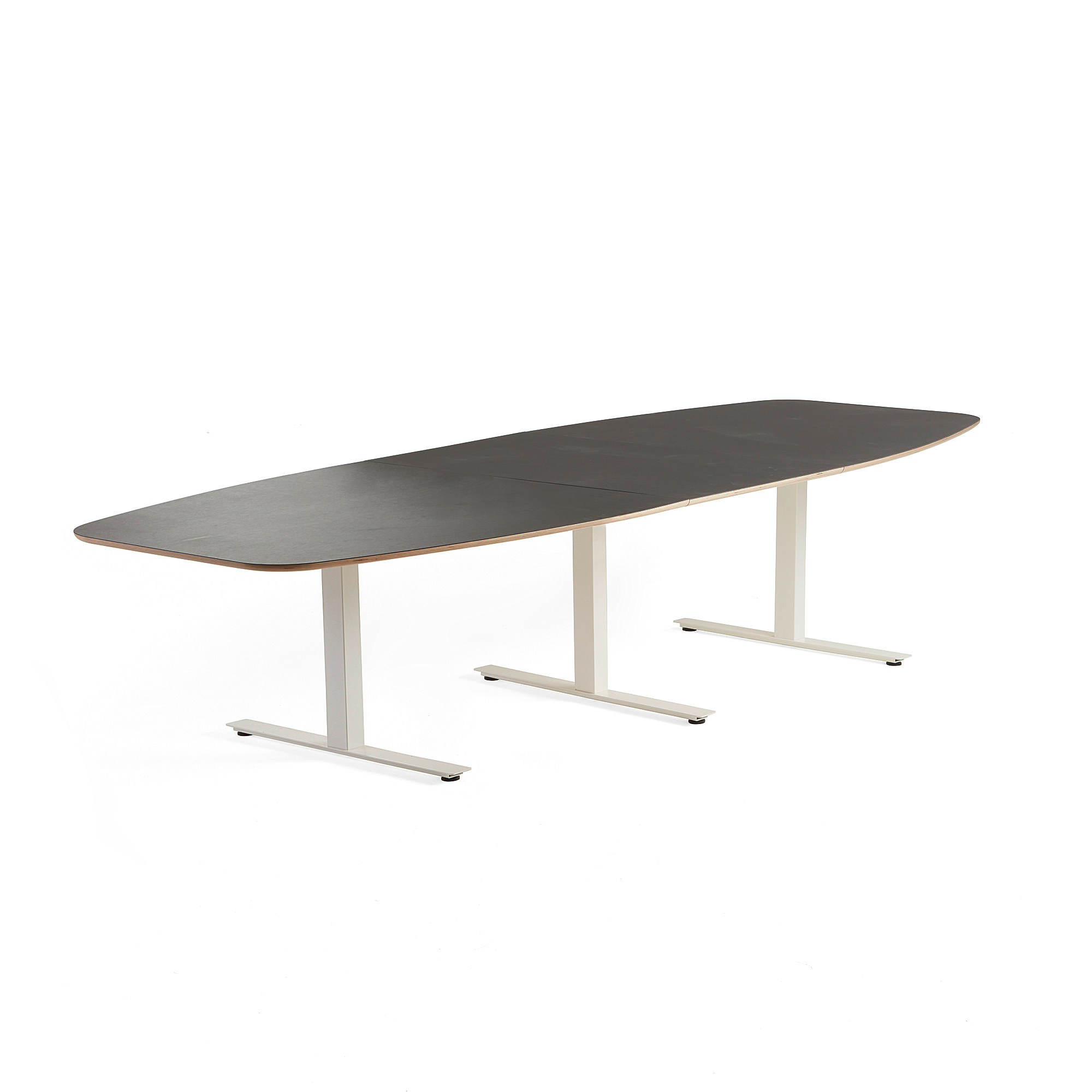 Rokovací stôl AUDREY, 3200x1200 mm, biely podstavec, tmavošedá doska