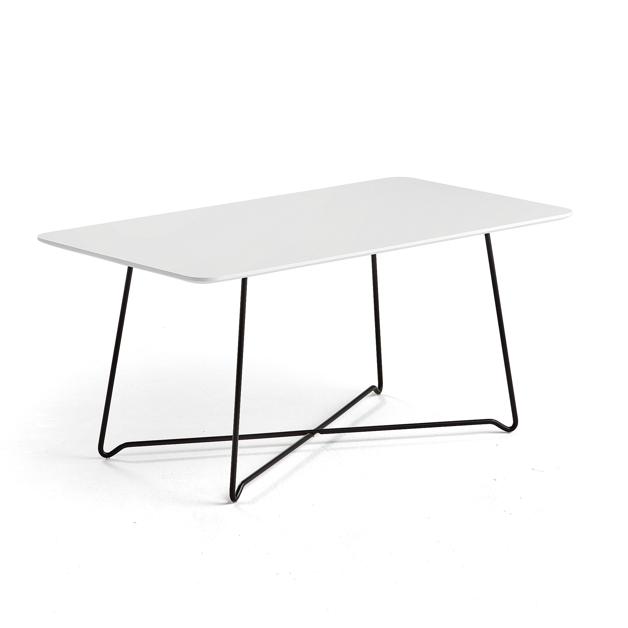 Kaviarenský stôl IRIS, 1100x600 mm, čierna, biela
