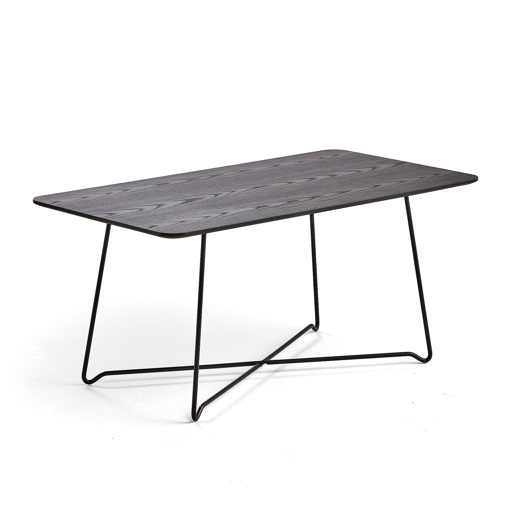 Kaviarenský stôl IRIS, 1100x600 mm, čierna, čierny dub