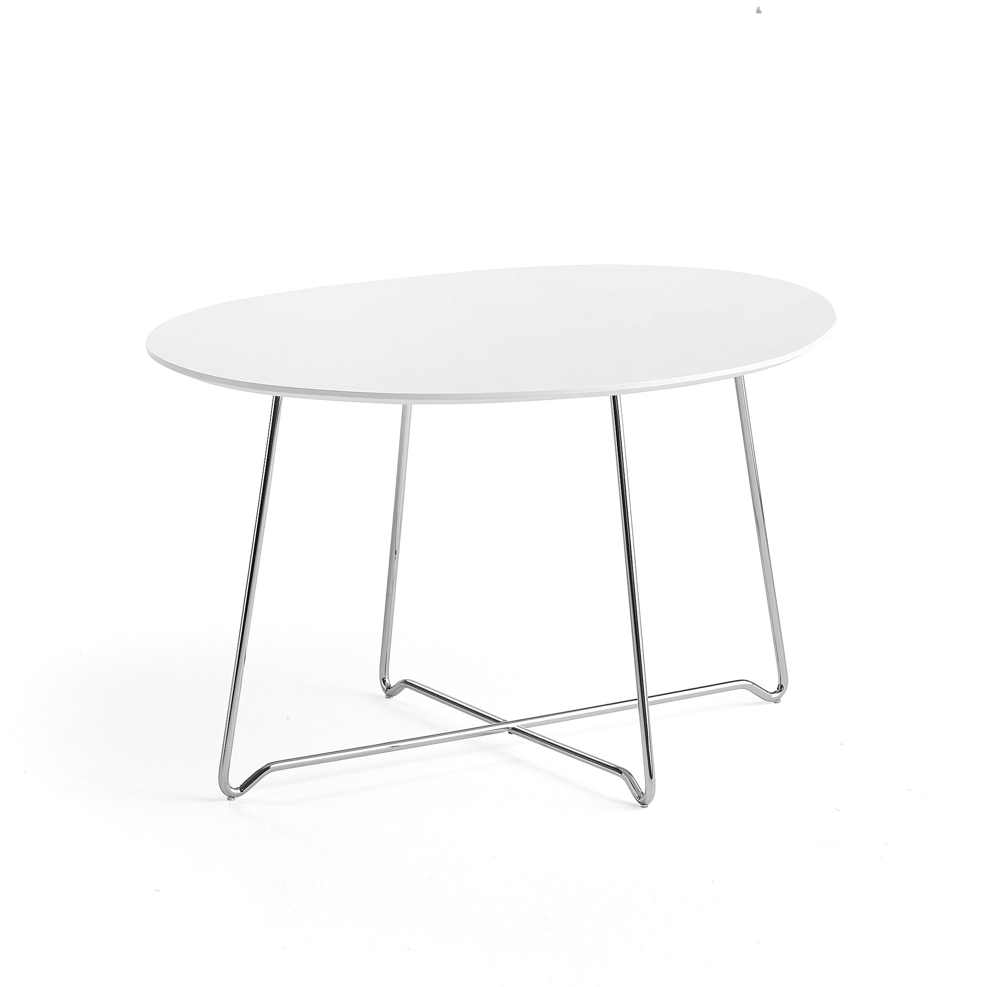E-shop Kaviarenský stôl IRIS, asymetrický, chróm, biela