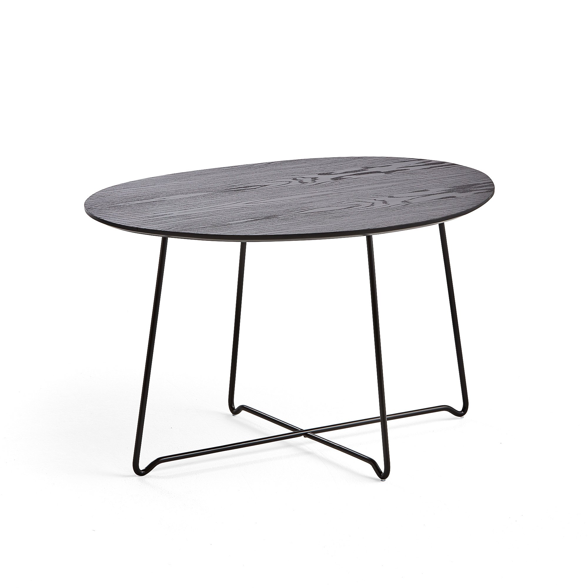 Kaviarenský stôl IRIS, asymetrický, čierna, čierny dub