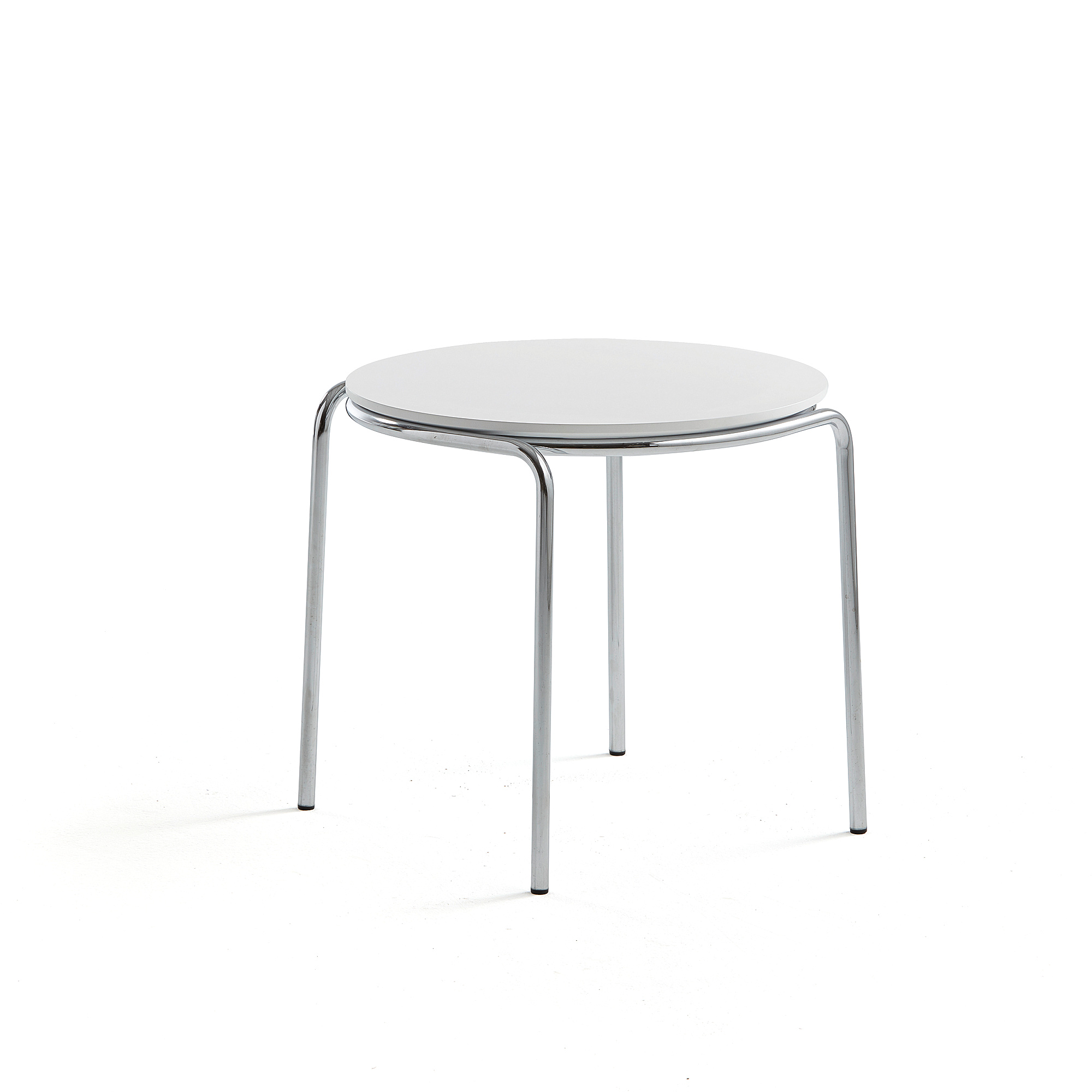 Konferenčný stolík ASHLEY, Ø570 x 470 mm, chróm, biela