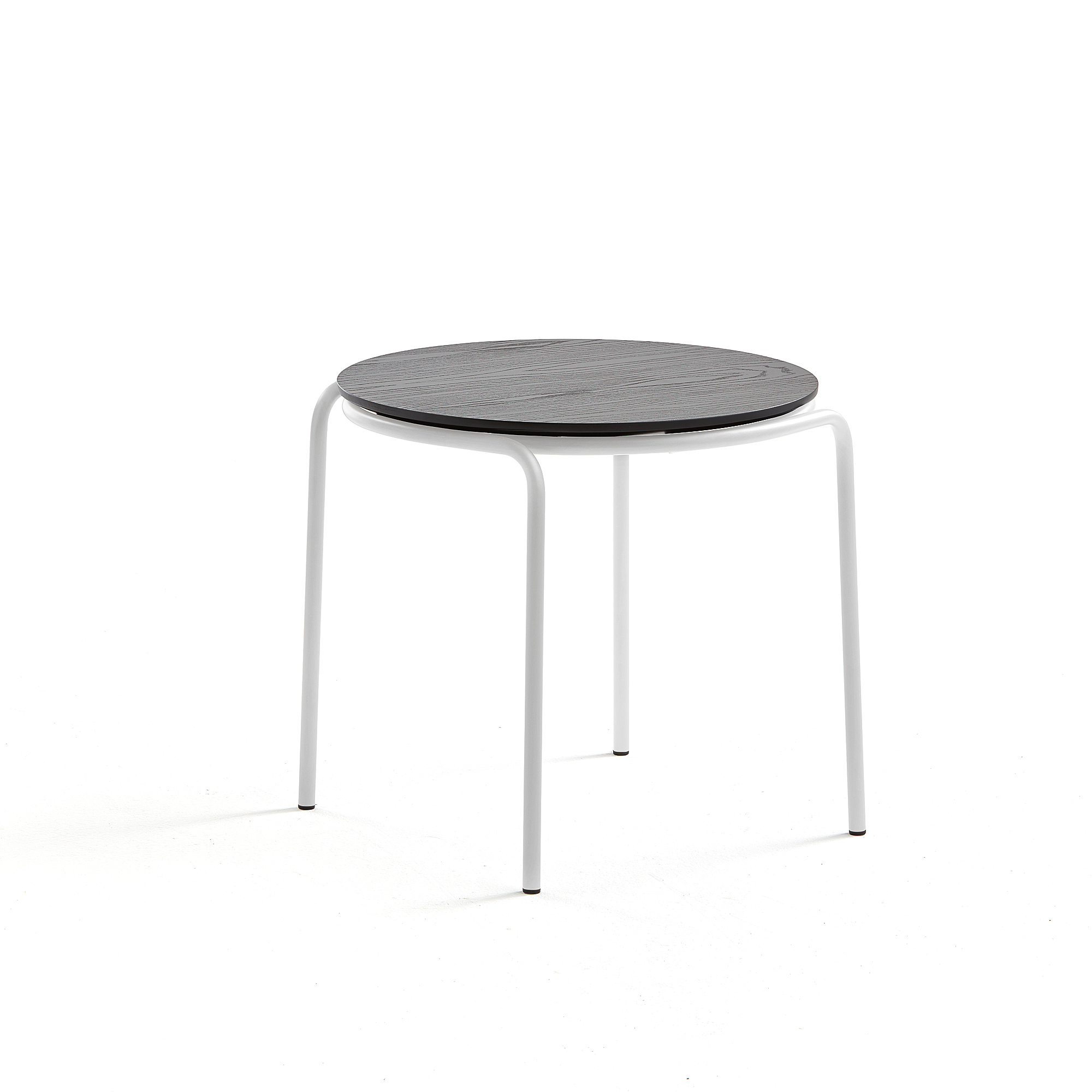 Levně Konferenční stolek Ashley, Ø570 mm, výška 470 mm, bílá, černá deska