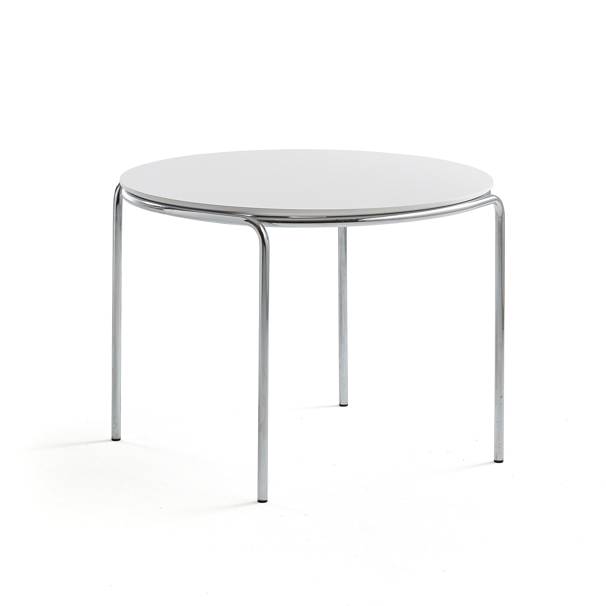 Konferenčný stolík ASHLEY, Ø770 x 530 mm, chróm, biela
