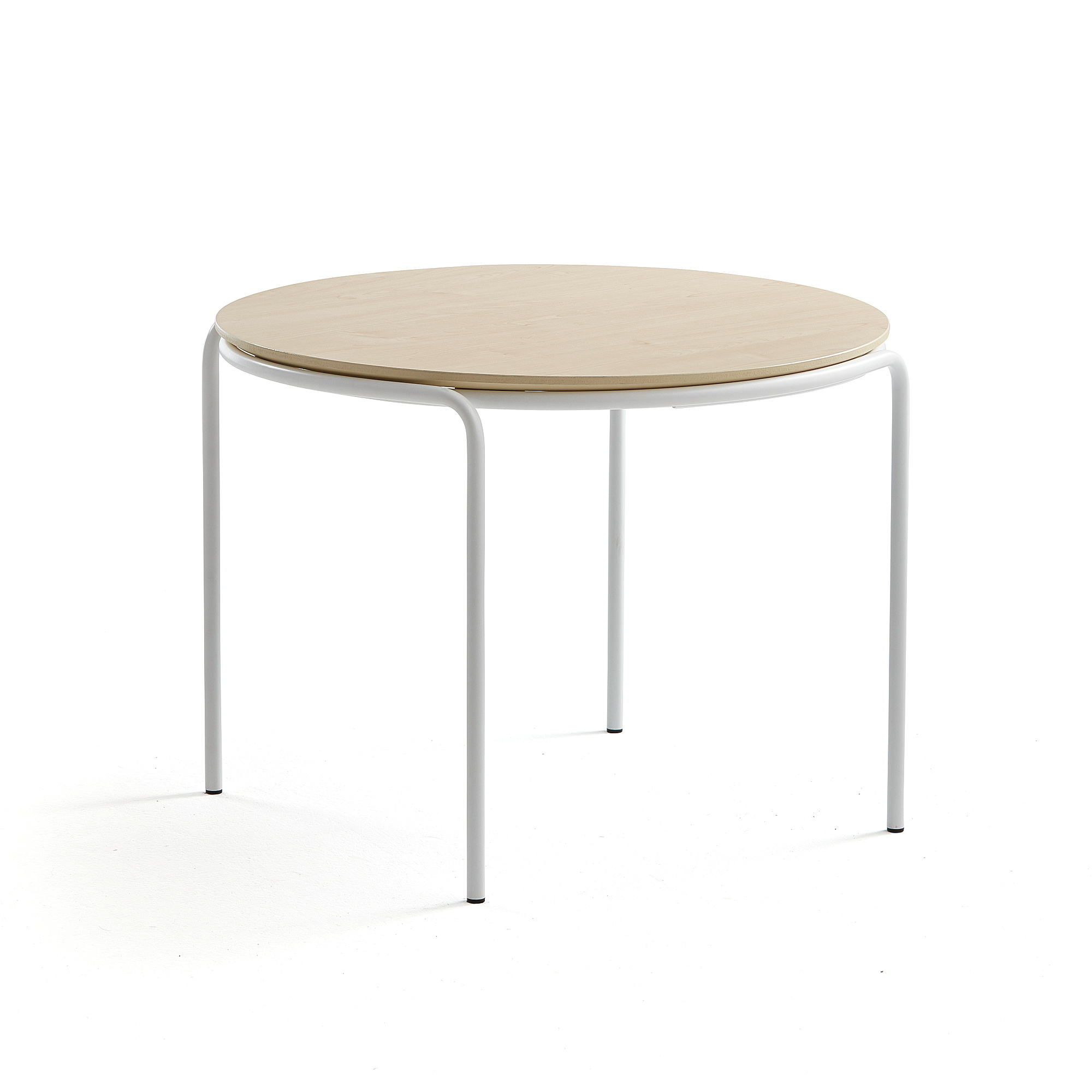 Levně Konferenční stolek ASHLEY, Ø770 mm, výška 530 mm, bílá, bříza