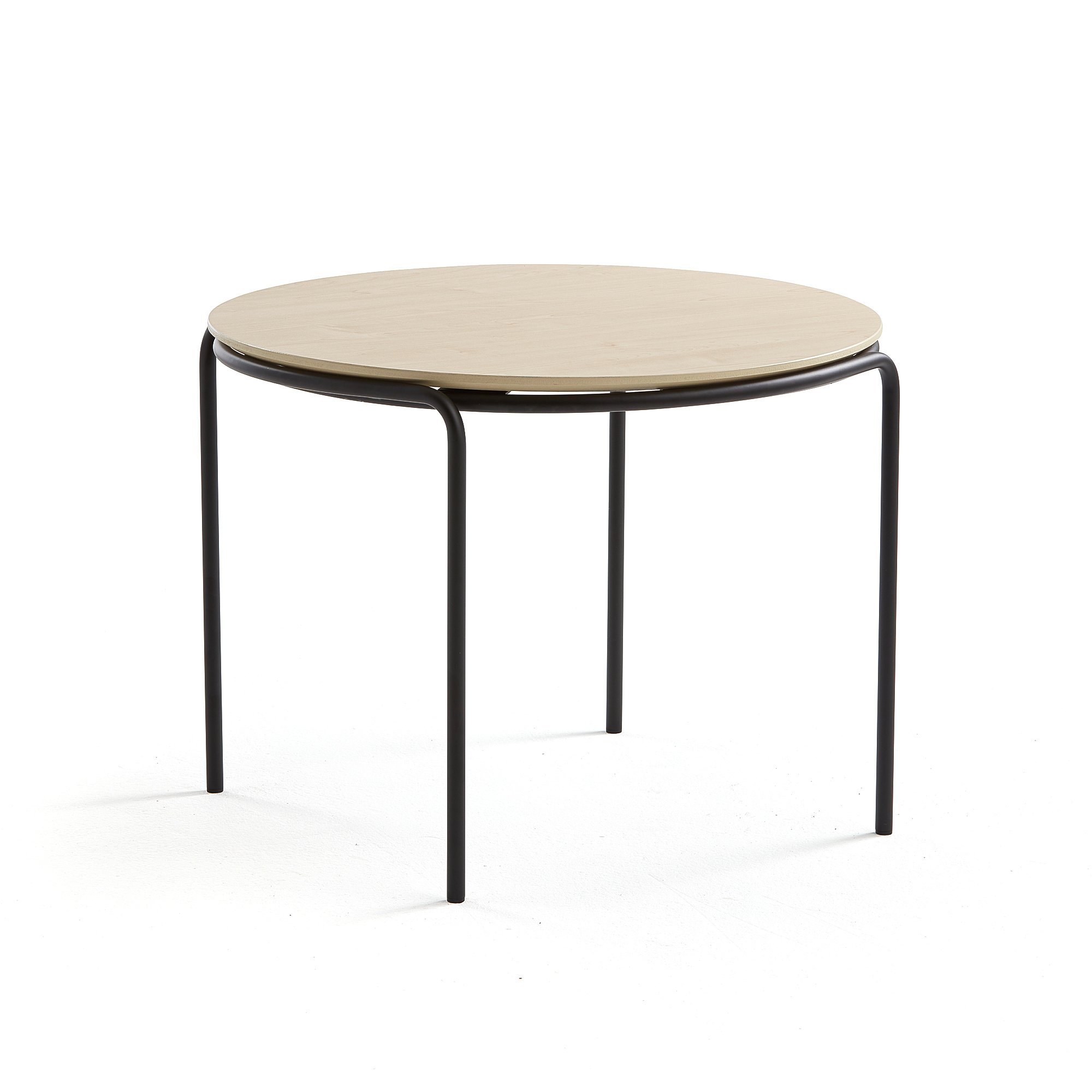 Konferenční stolek ASHLEY, Ø770 mm, výška 530 mm, černá, bříza