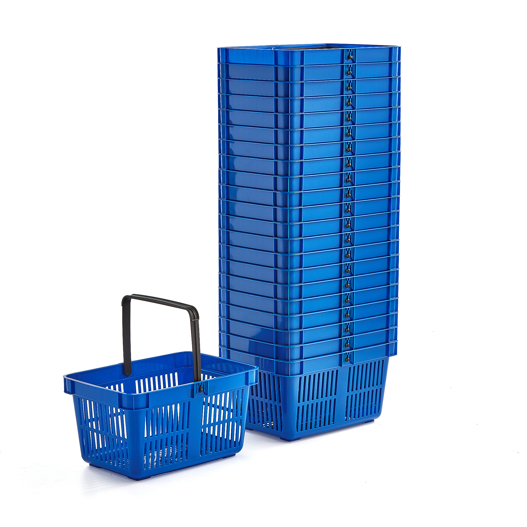 E-shop Nákupný košík, 27 L, modrý, 22 ks