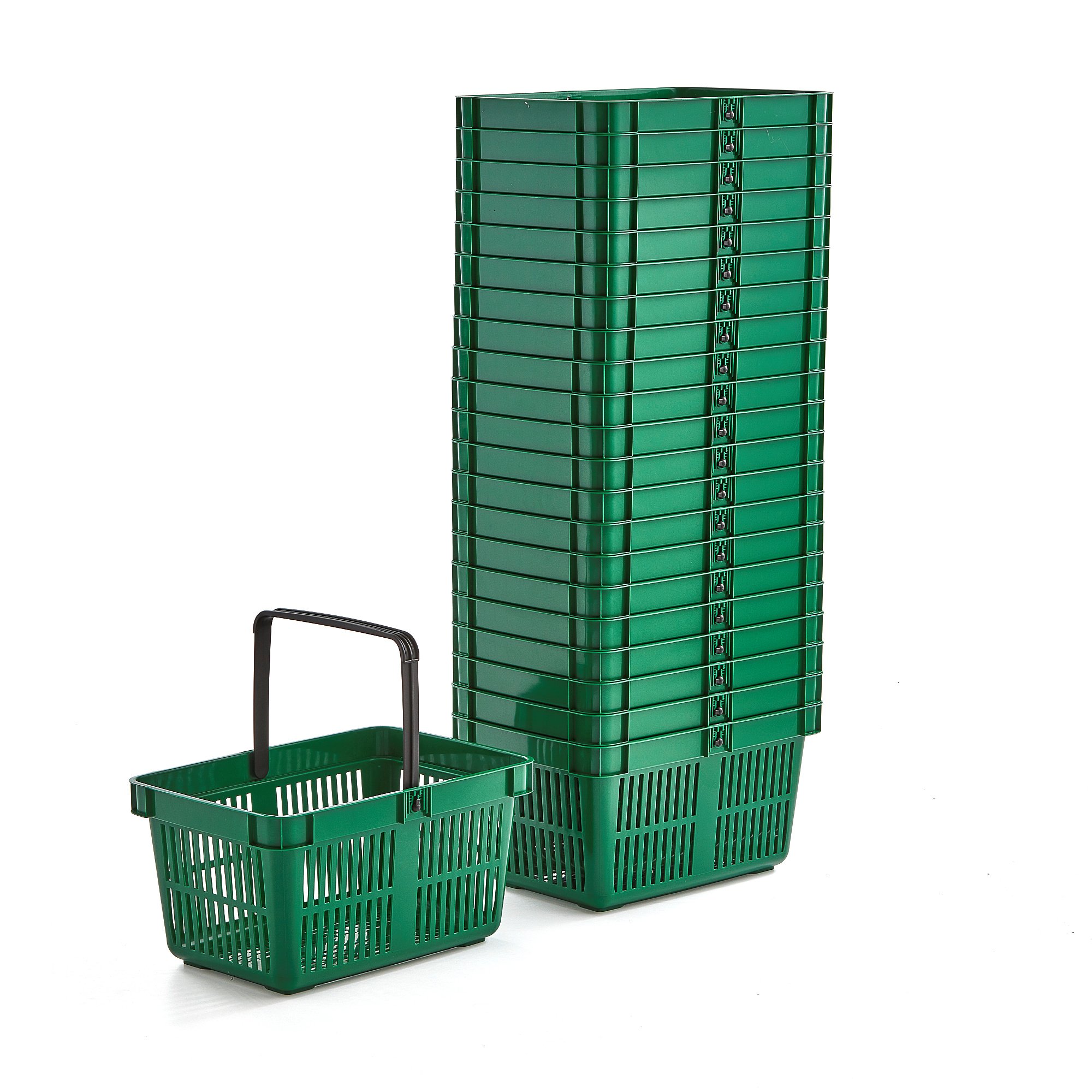 E-shop Nákupný košík, 27 L, zelený, 22 ks