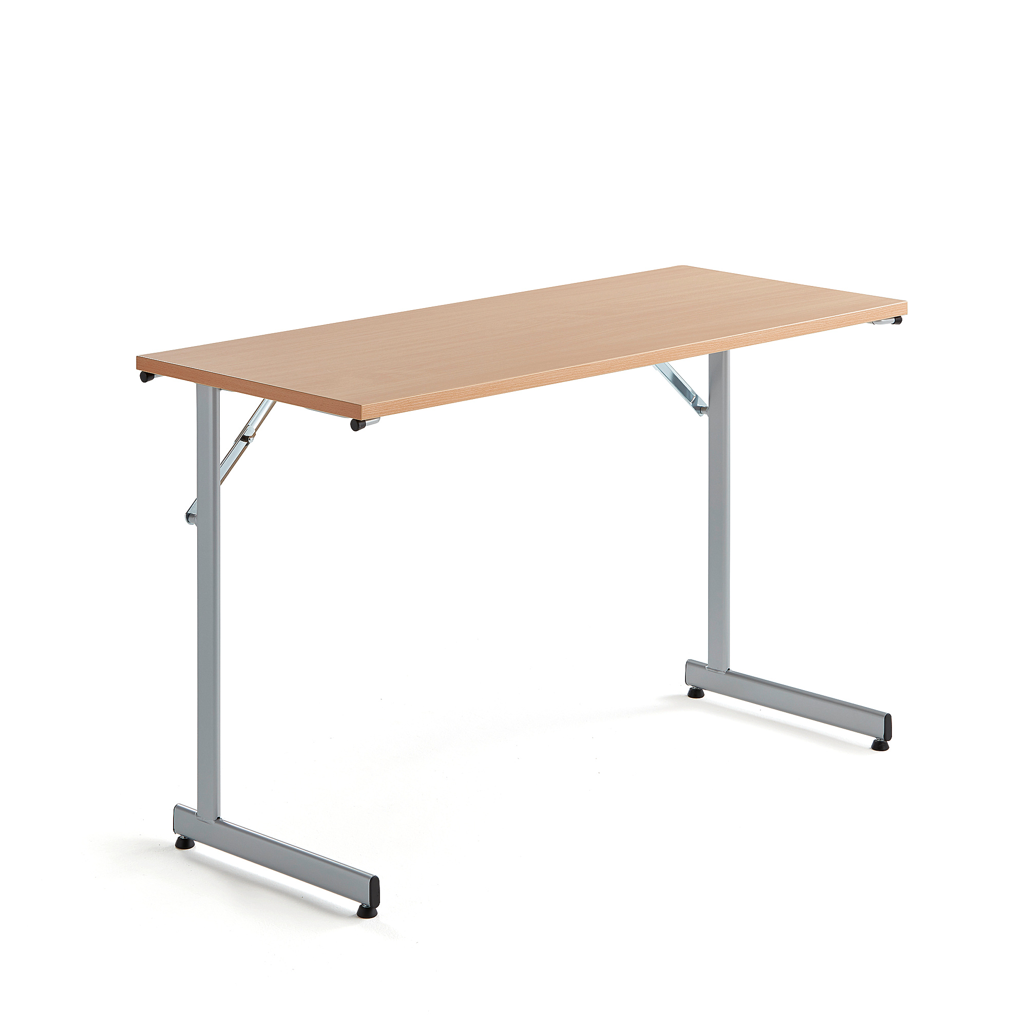 Skládací stůl CLAIRE, 1200x500 mm, buk, hliníkově šedá