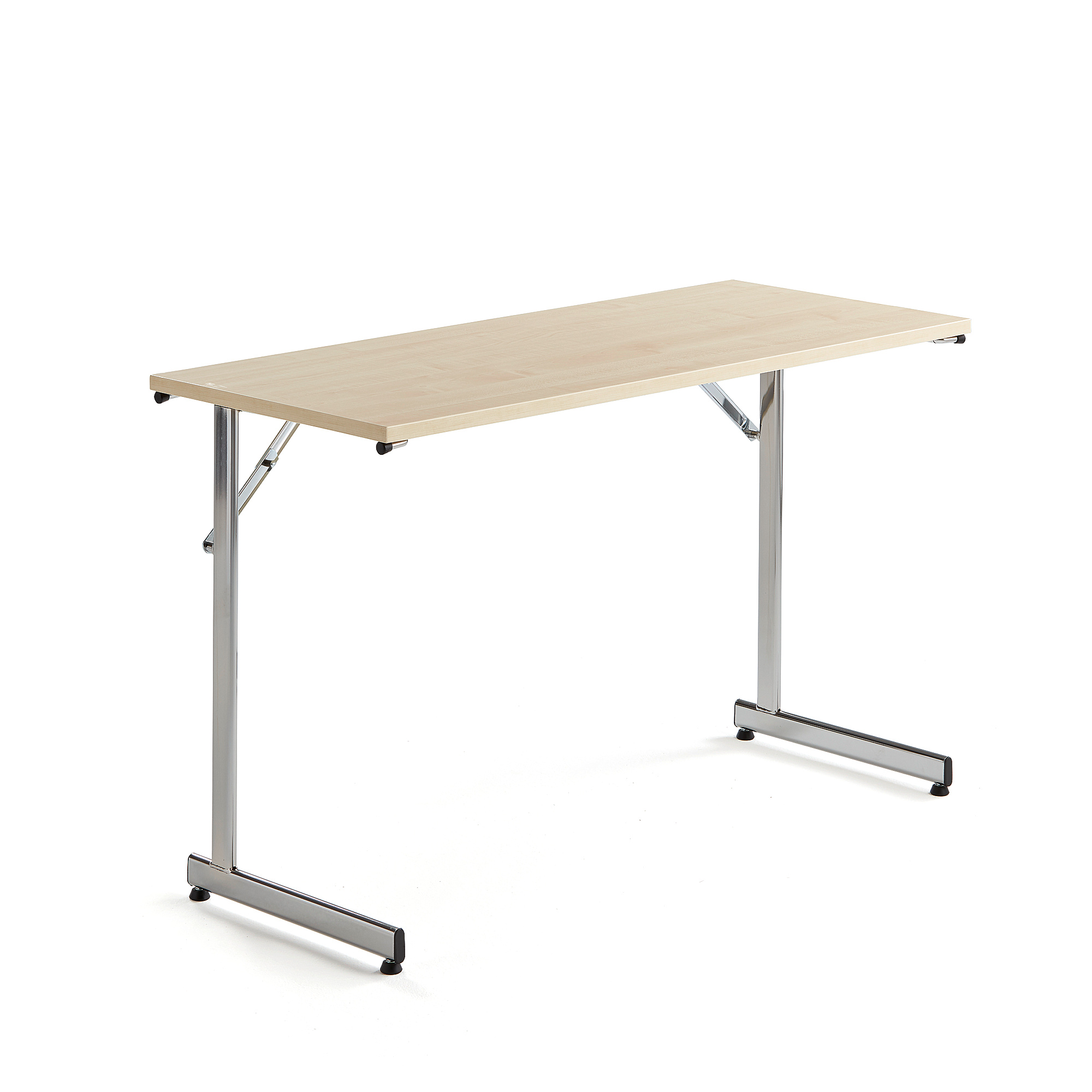 Skládací stůl CLAIRE, 1200x500 mm, bříza, chrom