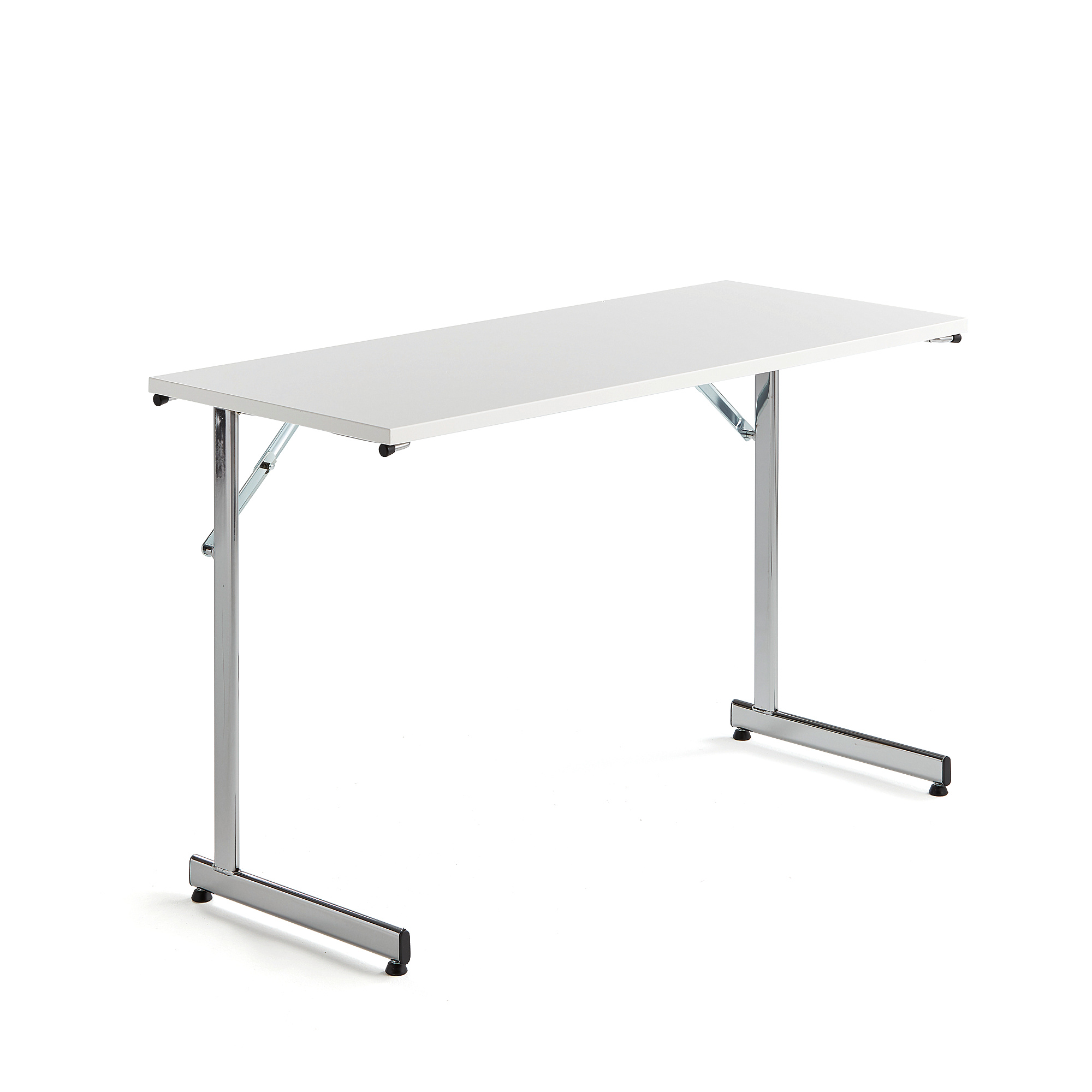 Skládací stůl CLAIRE, 1200x500 mm, bílá, chrom