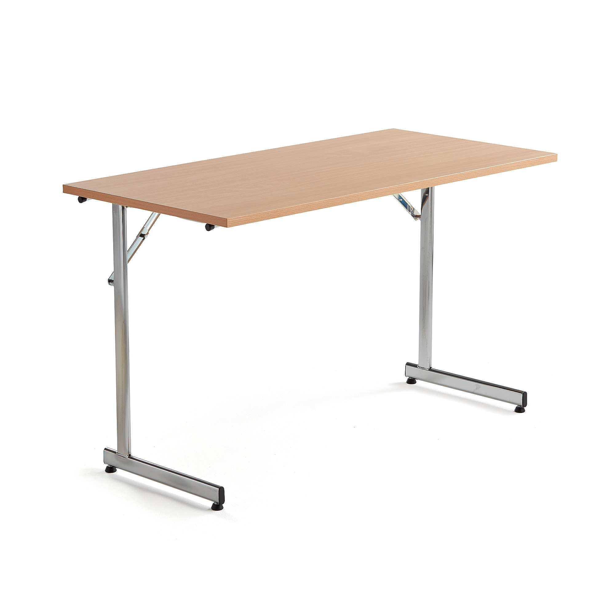Skládací stůl CLAIRE, 1200x600 mm, lamino buk, chrom