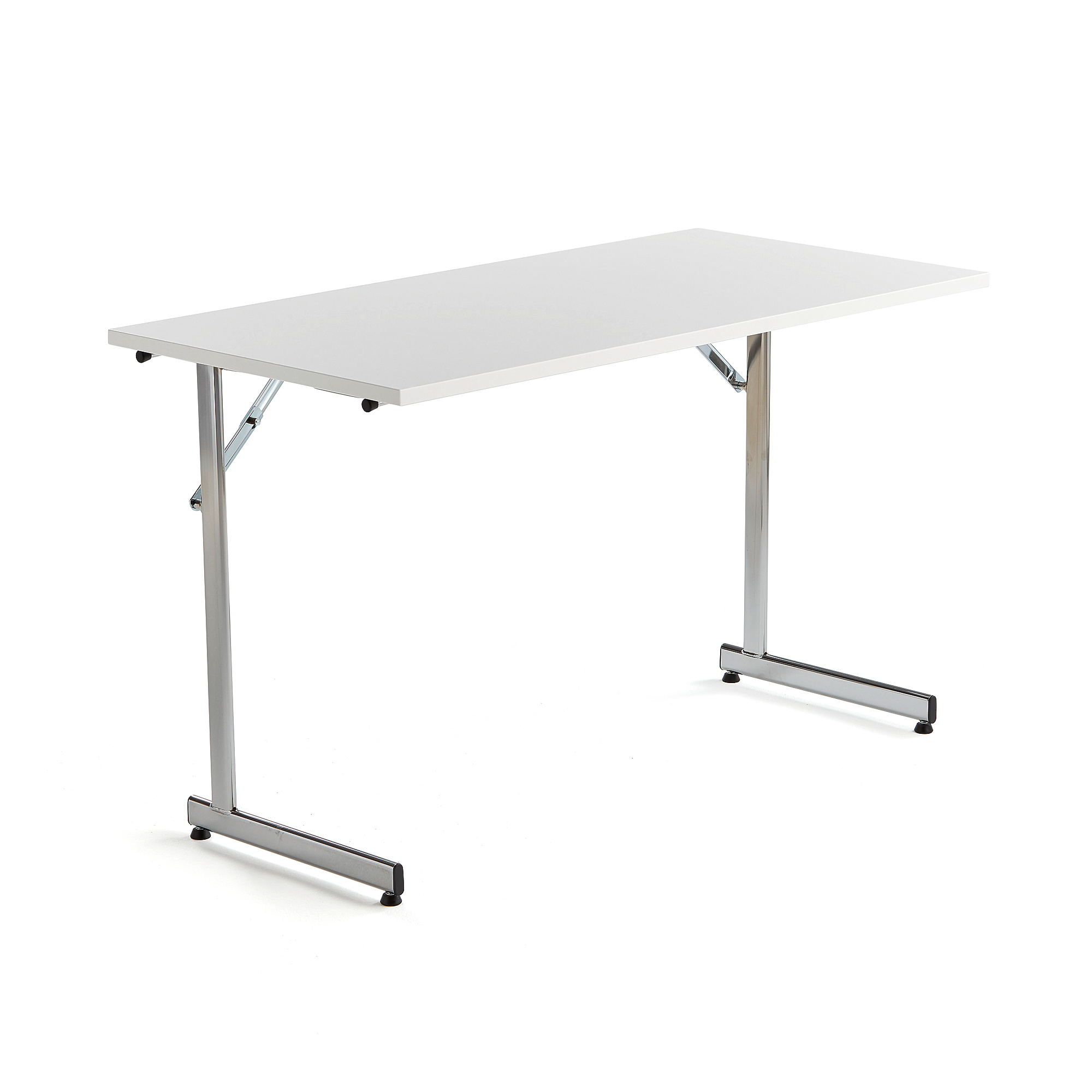 Skládací stůl CLAIRE, 1200x600 mm, bílá, chrom