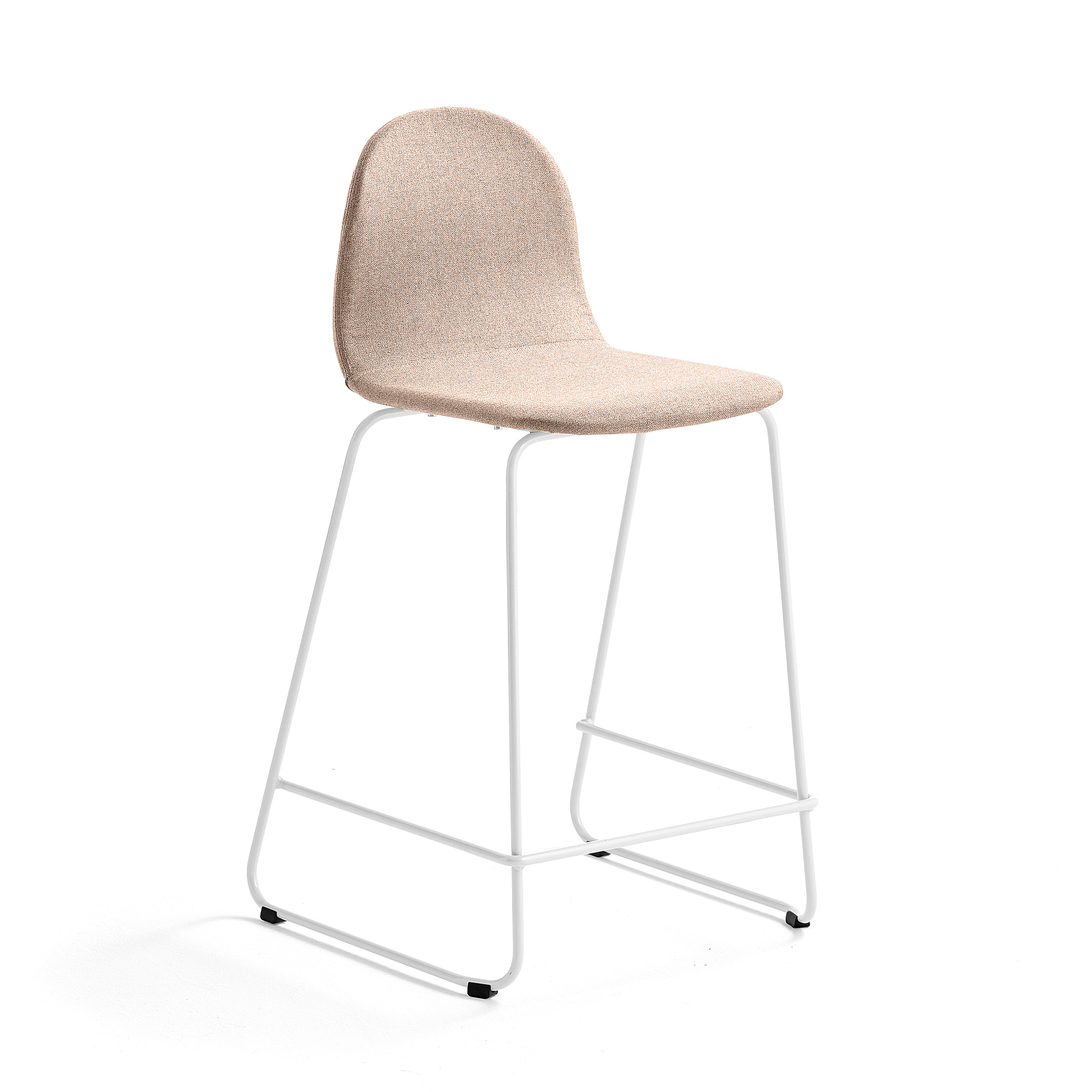 E-shop Barová stolička GANDER, s klzákmi, výška sedu 630 mm, čalúnená, béžová