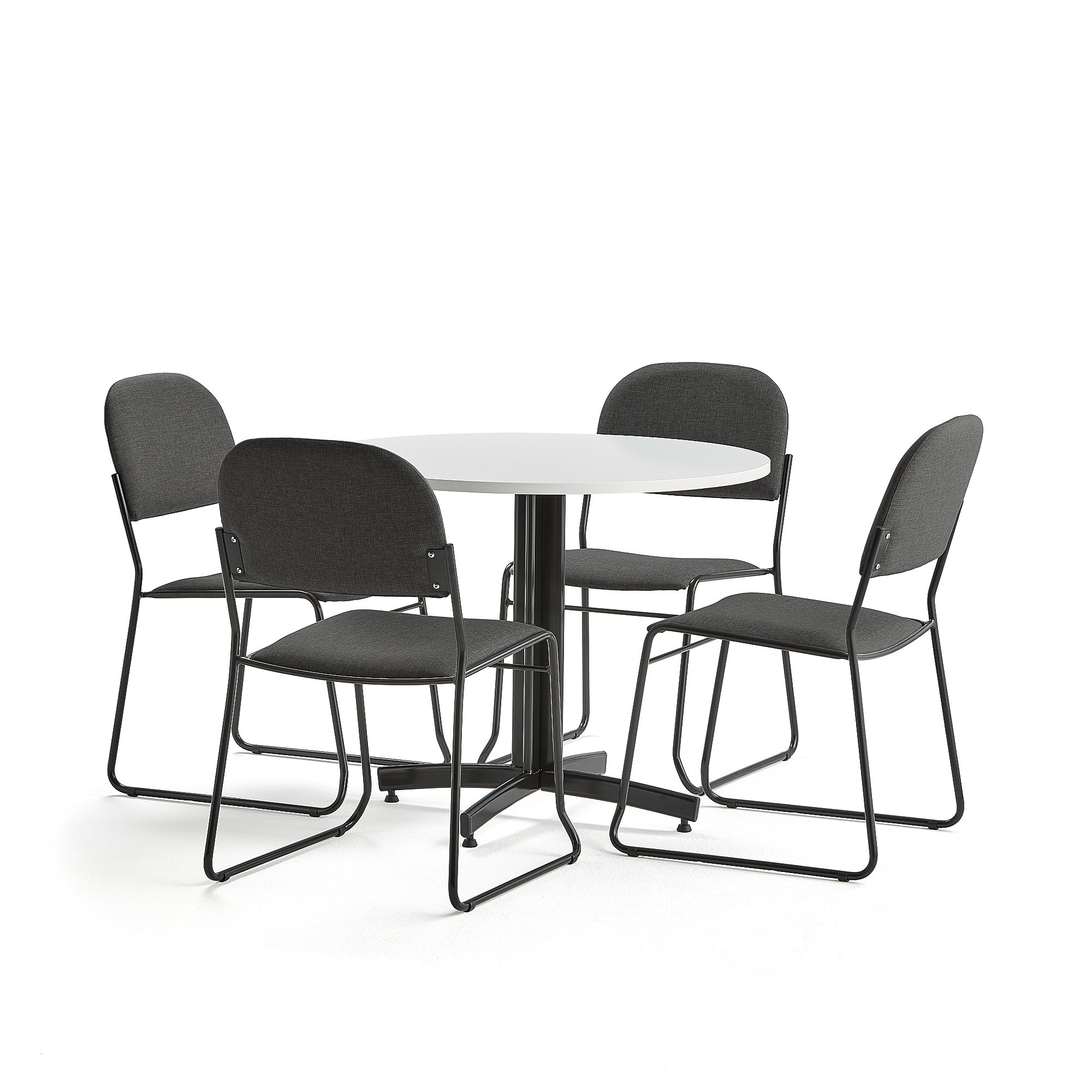 E-shop Zostava: stôl Sanna + 4 stoličky Dawson, antracit