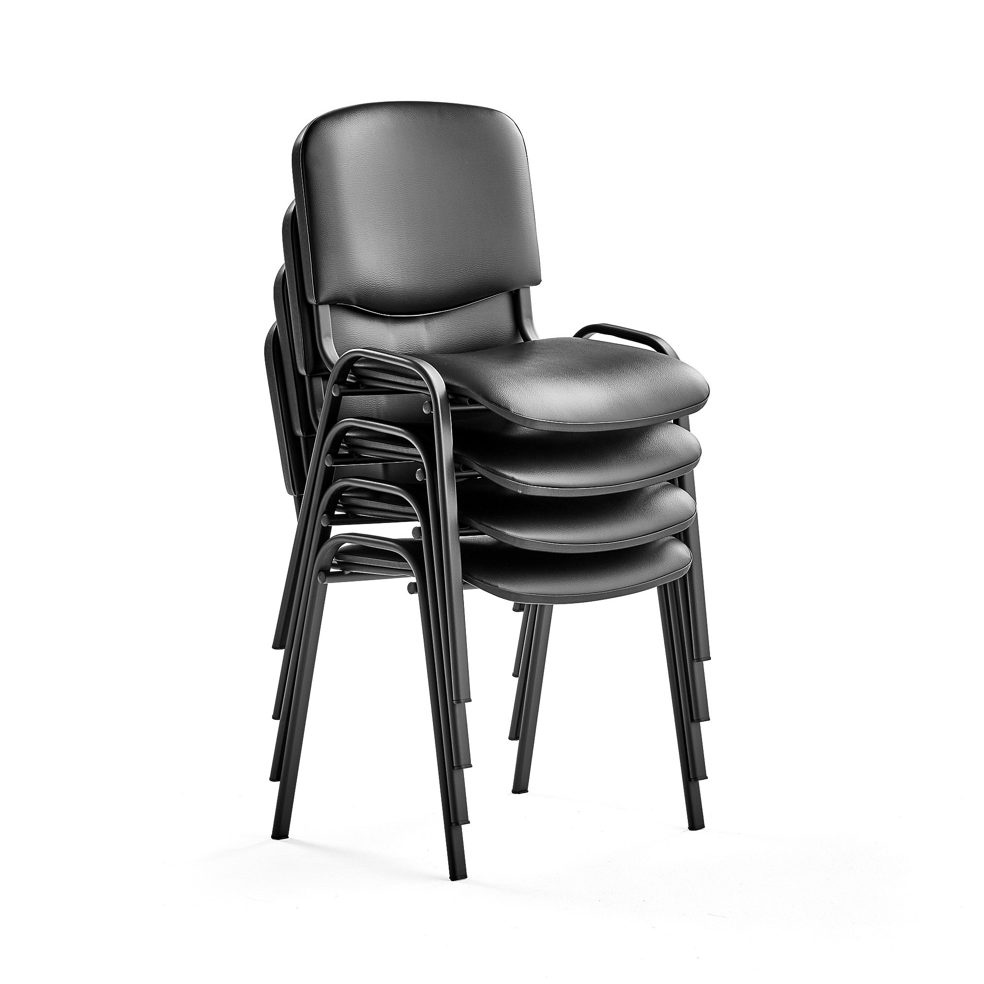 Levně Konferenční židle NELSON, bal. 4 ks, černá koženka, černá