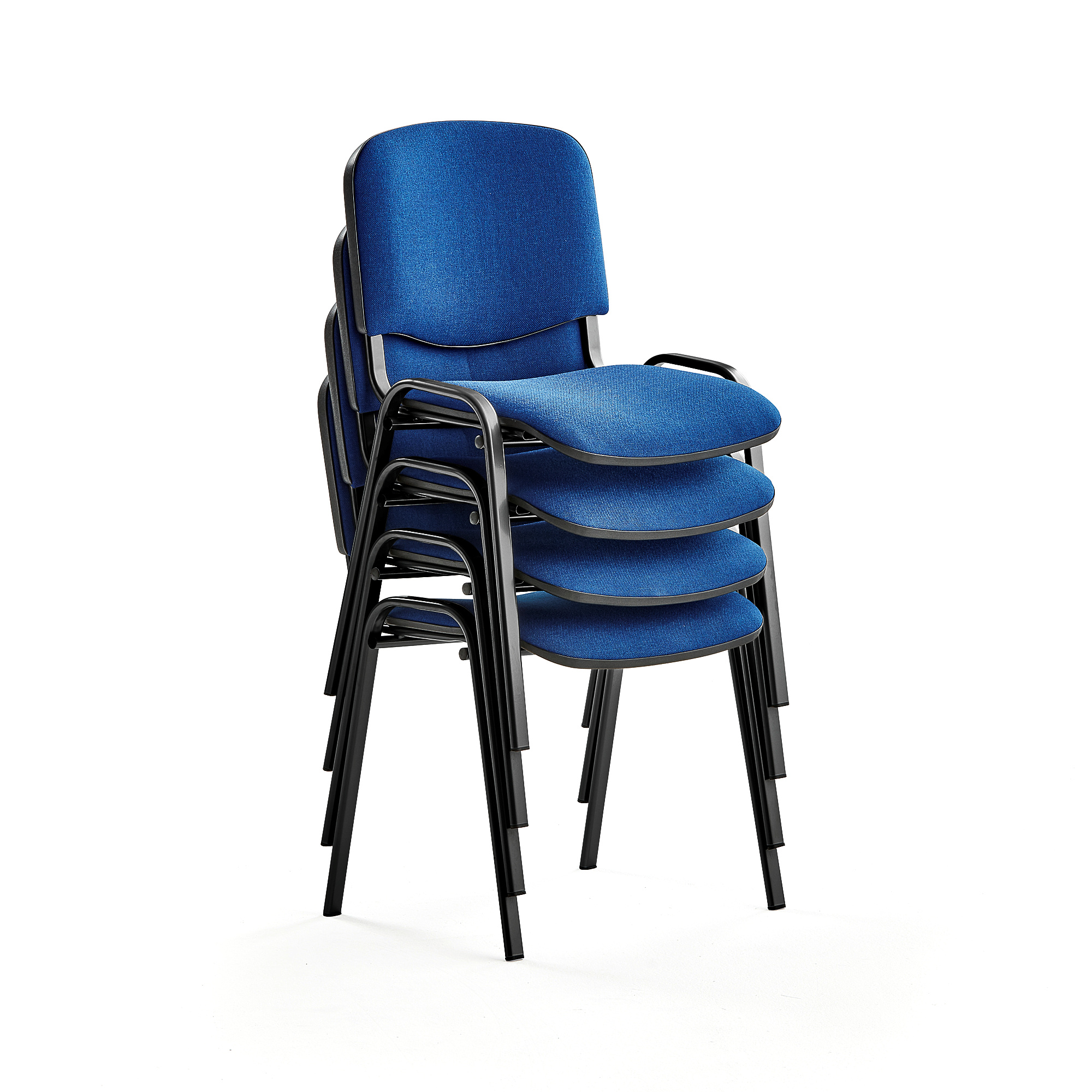 Levně Konferenční židle NELSON, bal. 4 ks, modrý potah, černá