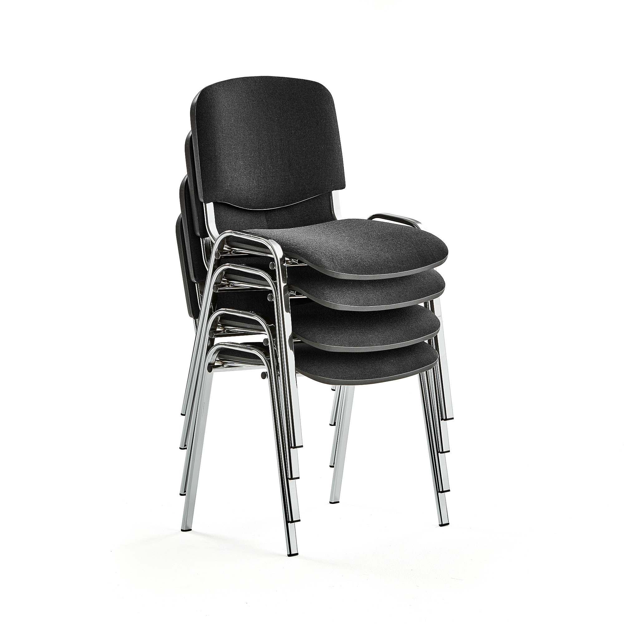 Levně Konferenční židle NELSON, bal. 4 ks, černý potah, chrom