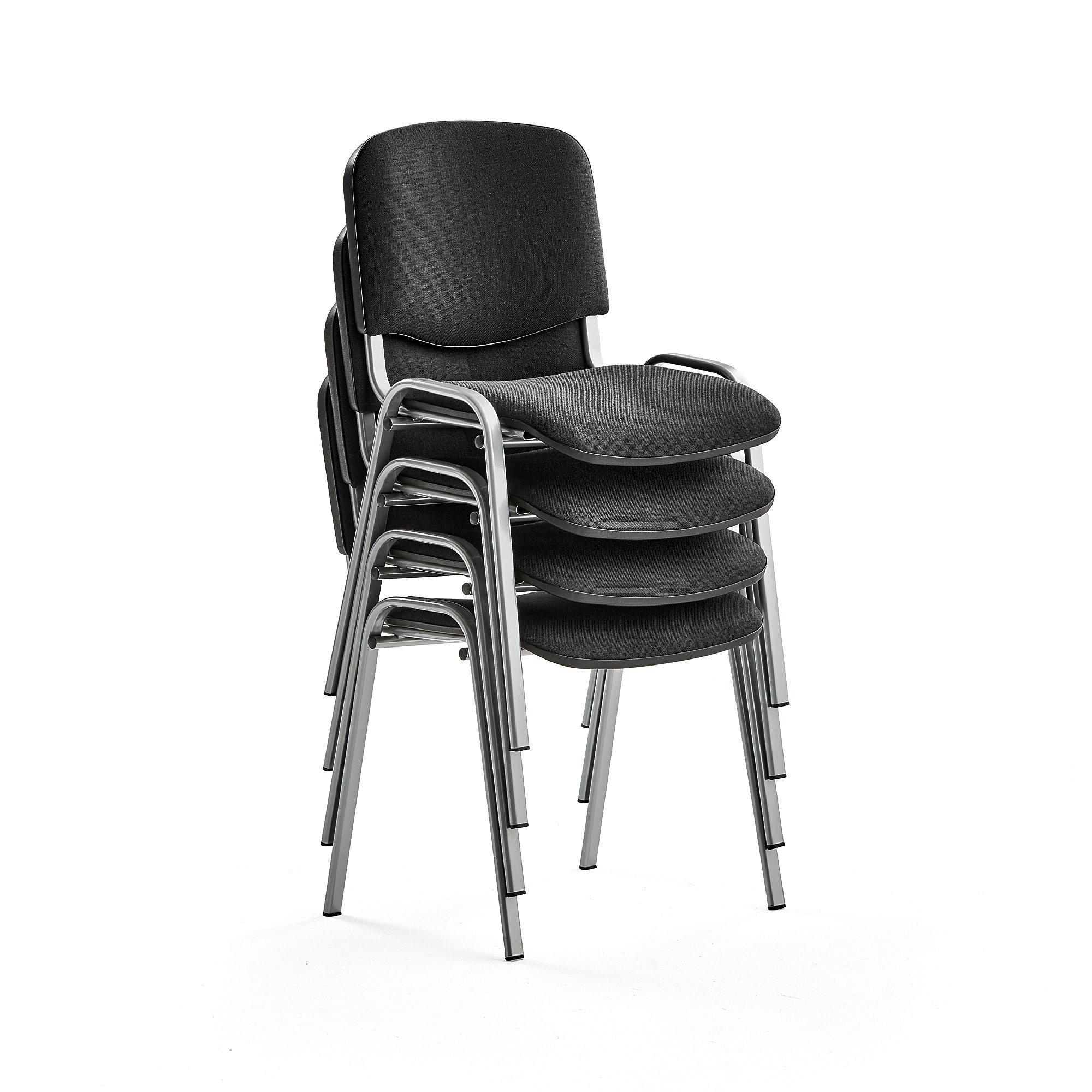Levně Konferenční židle NELSON, bal. 4 ks, černý potah, šedá