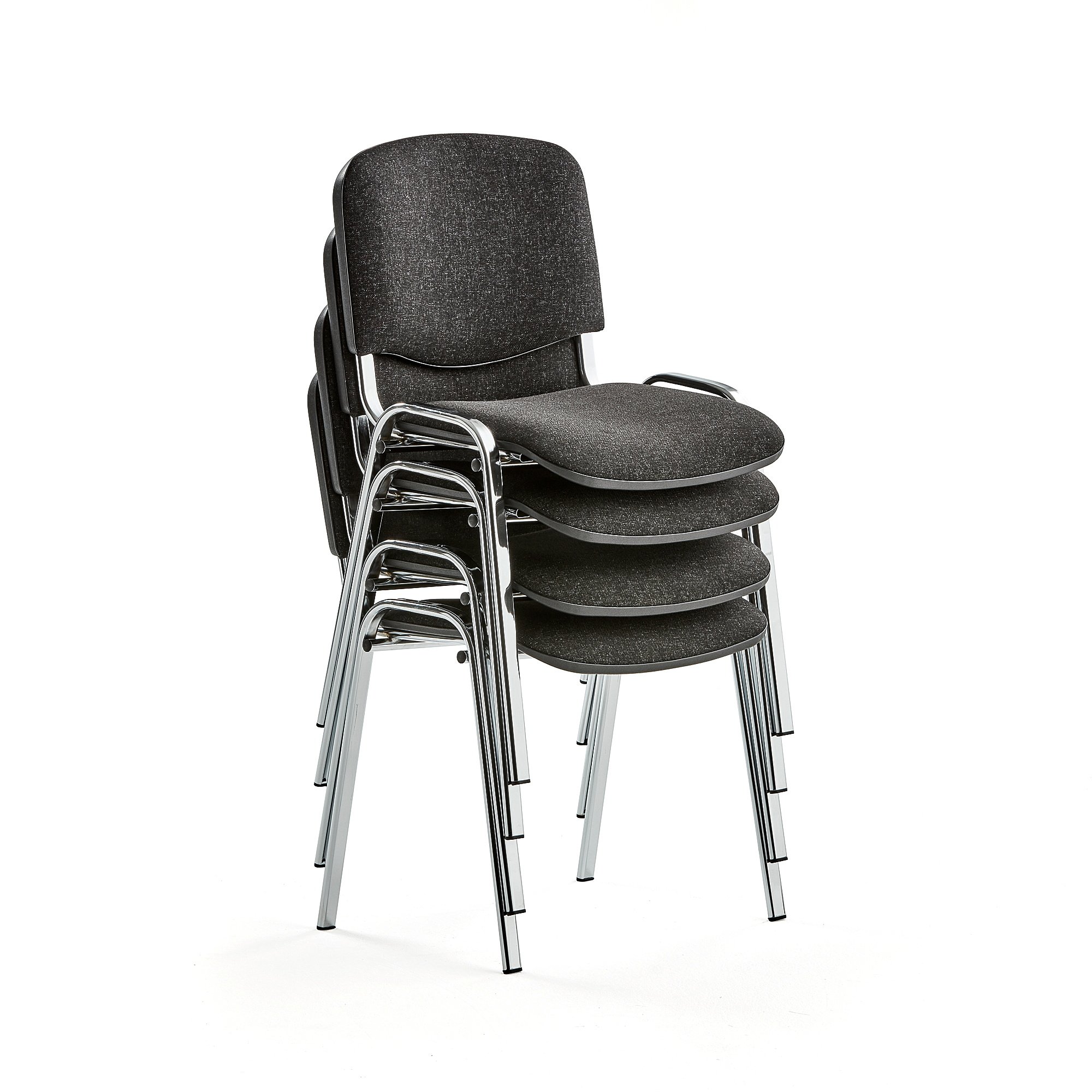 Levně Konferenční židle NELSON, bal. 4 ks, šedý potah, chrom