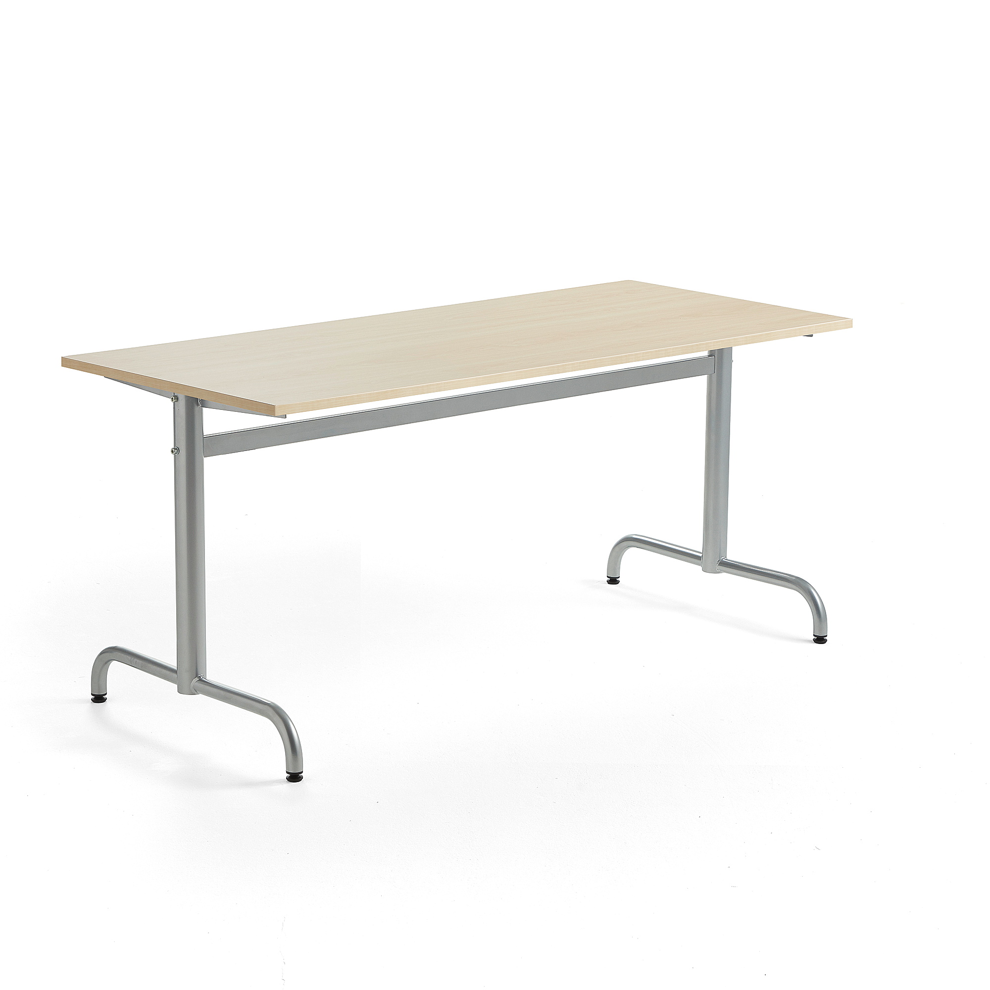 Stůl PLURAL, 1600x700x720 mm, akustická HPL deska, bříza, stříbrná