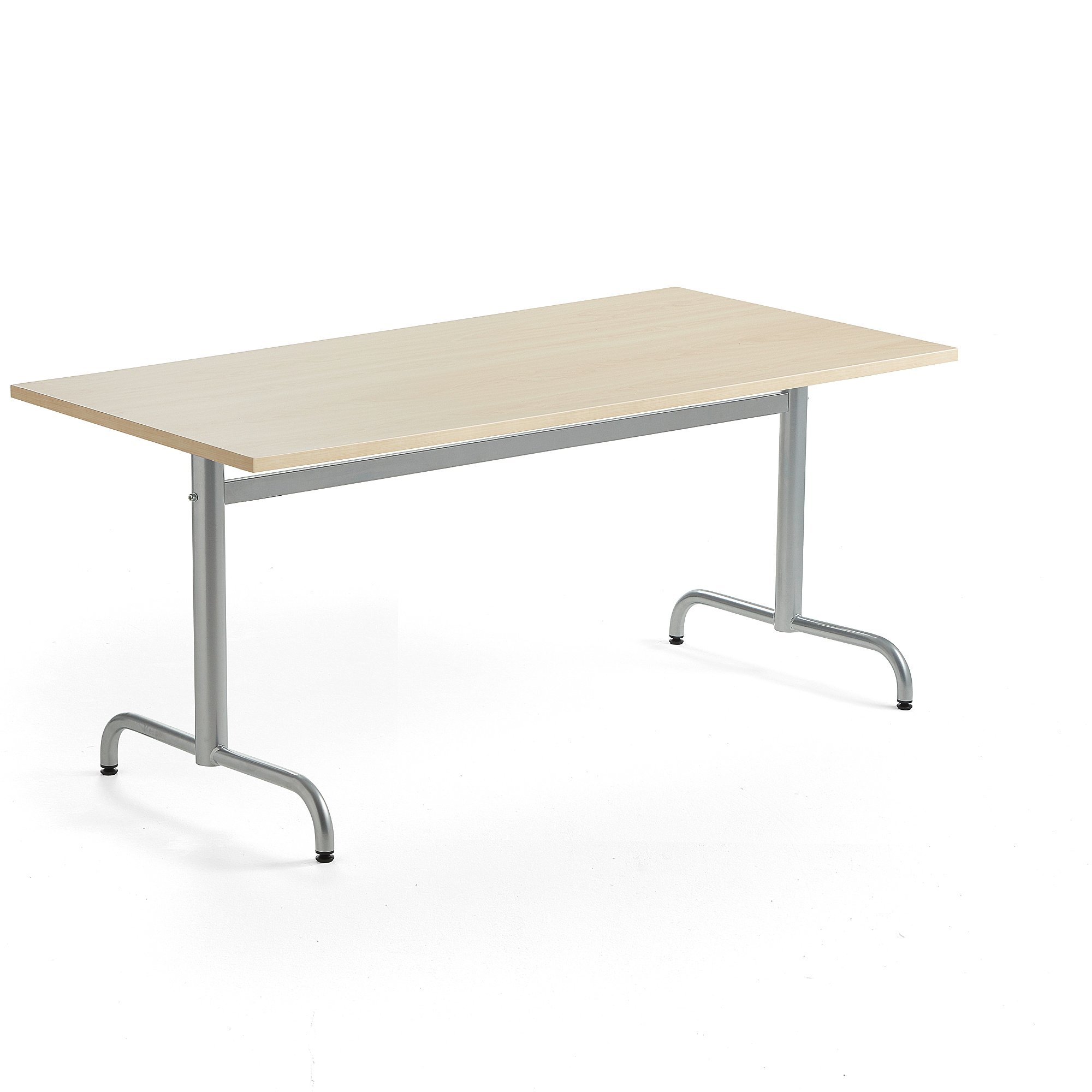 Stůl PLURAL, 1600x800x720 mm, akustická HPL deska, bříza, stříbrná