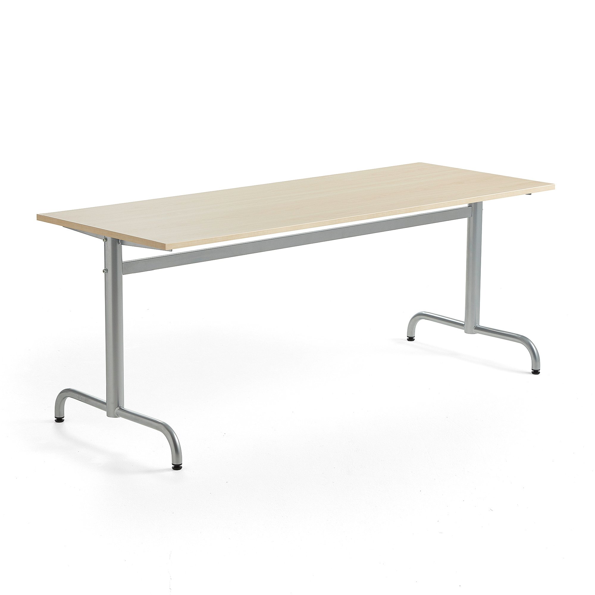 E-shop Stôl PLURAL, 1800x700x720 mm, HPL - breza, strieborná