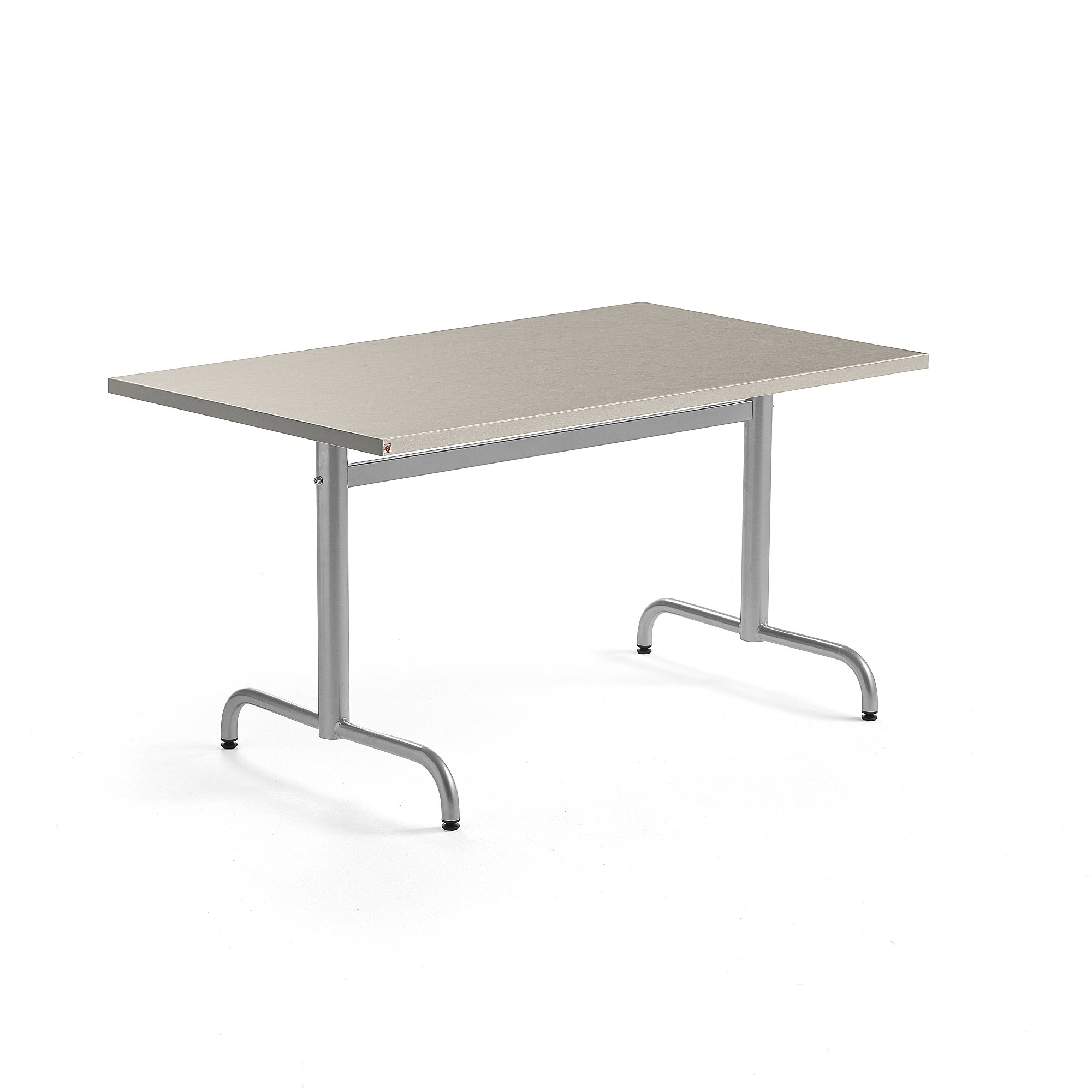 Stůl PLURAL, 1200x800x720 mm, linoleum, šedá, stříbrná