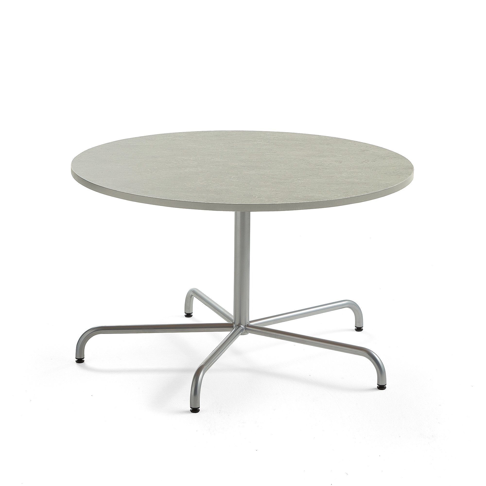 E-shop Stôl PLURAL, Ø1200x720 mm, linoleum - šedá, strieborná
