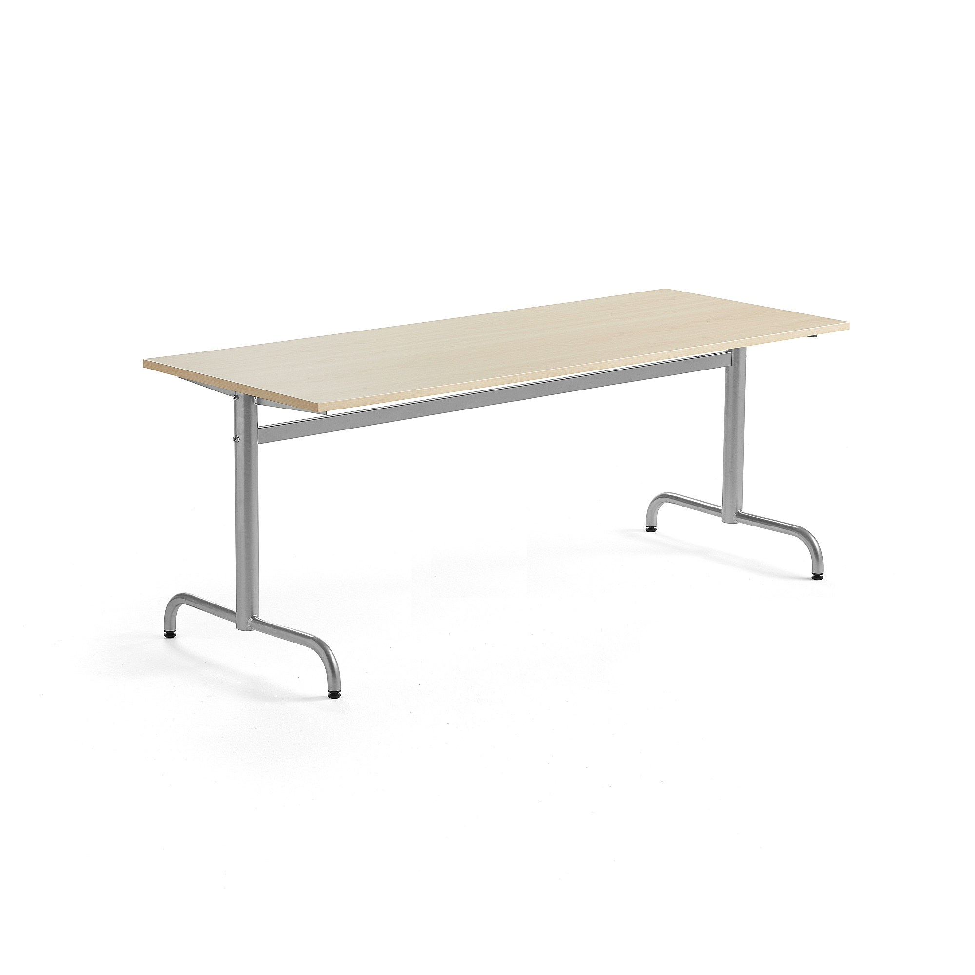 E-shop Stôl PLURAL, 1800x700x600 mm, HPL - breza, strieborná