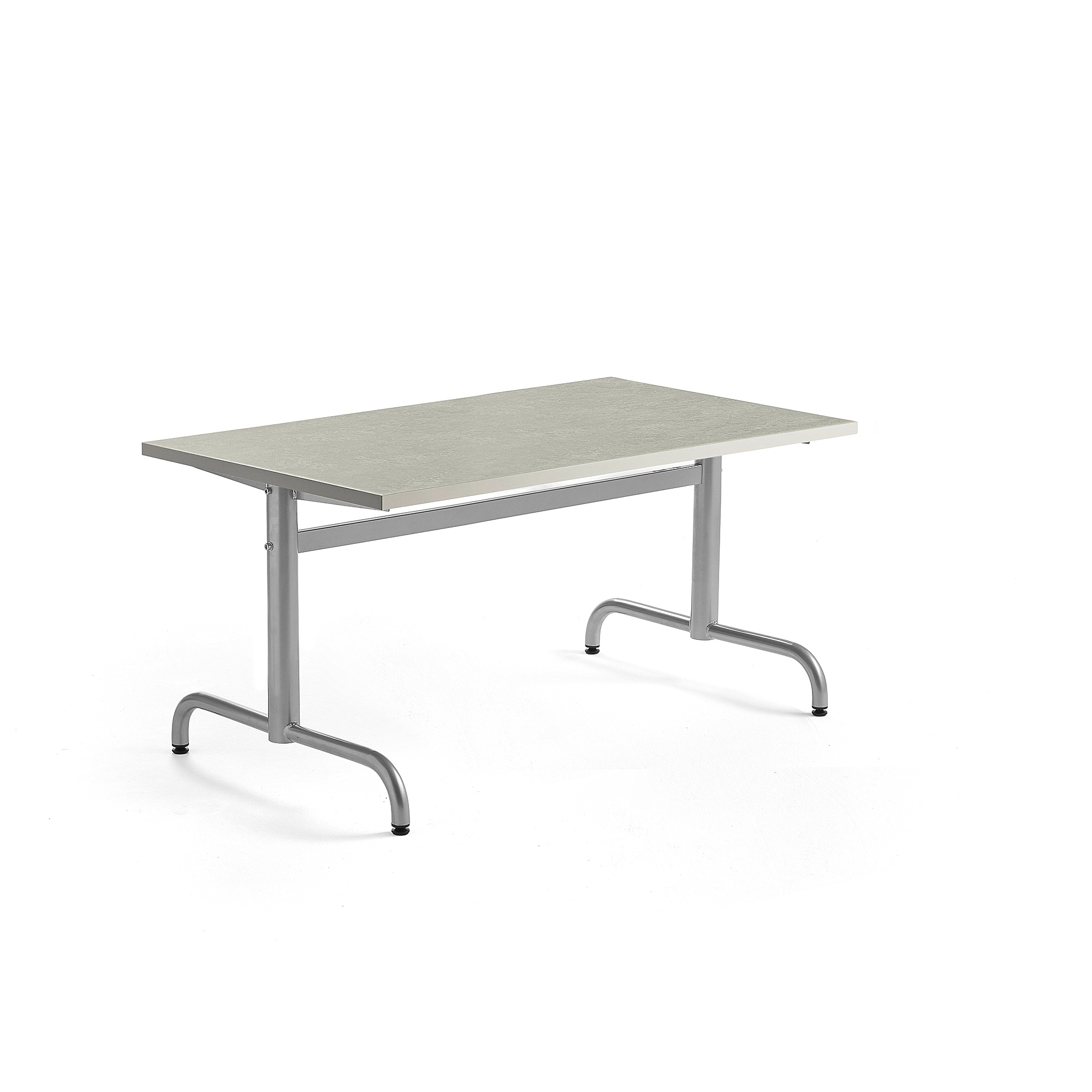 Stůl PLURAL, 1200x700x600 mm, linoleum, šedá, stříbrná