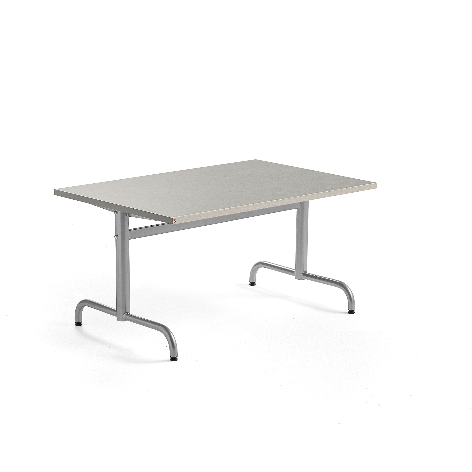 Levně Stůl PLURAL, 1200x800x600 mm, linoleum, šedá, stříbrná