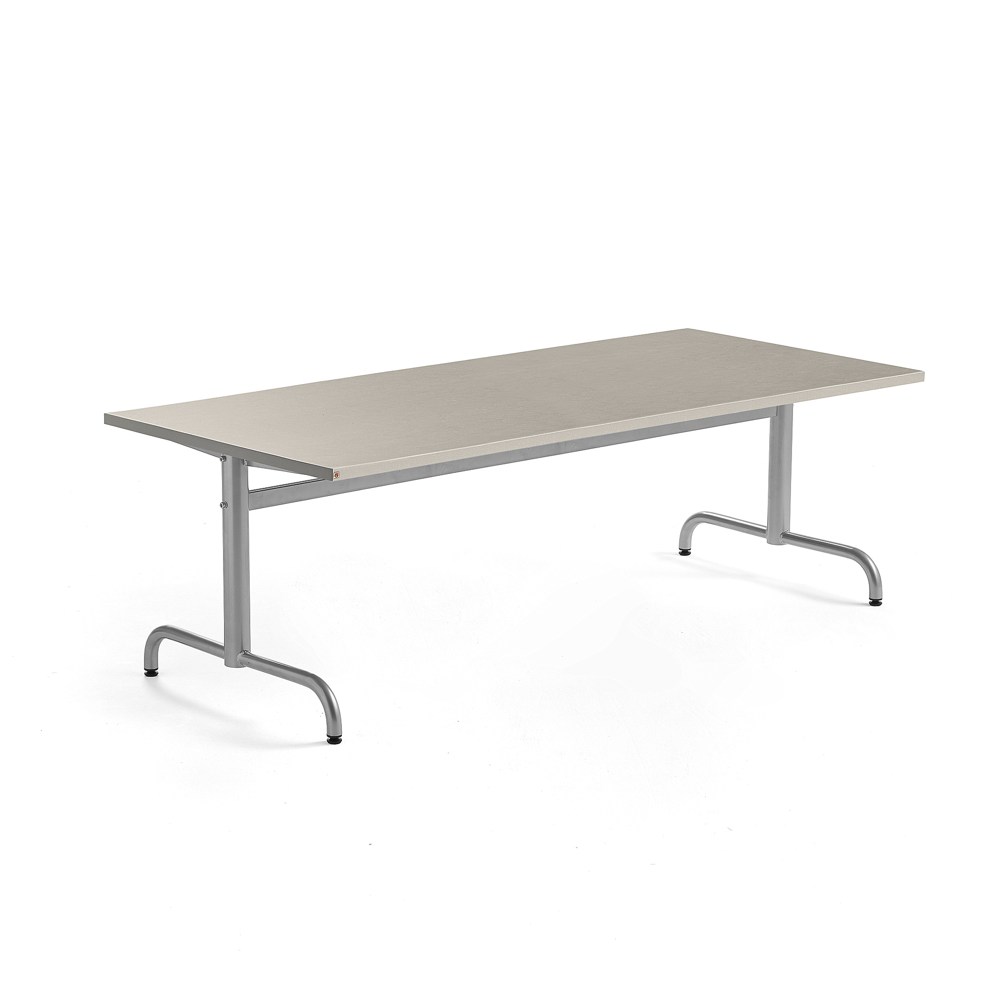 Levně Stůl PLURAL, 1800x800x600 mm, linoleum, šedá, stříbrná