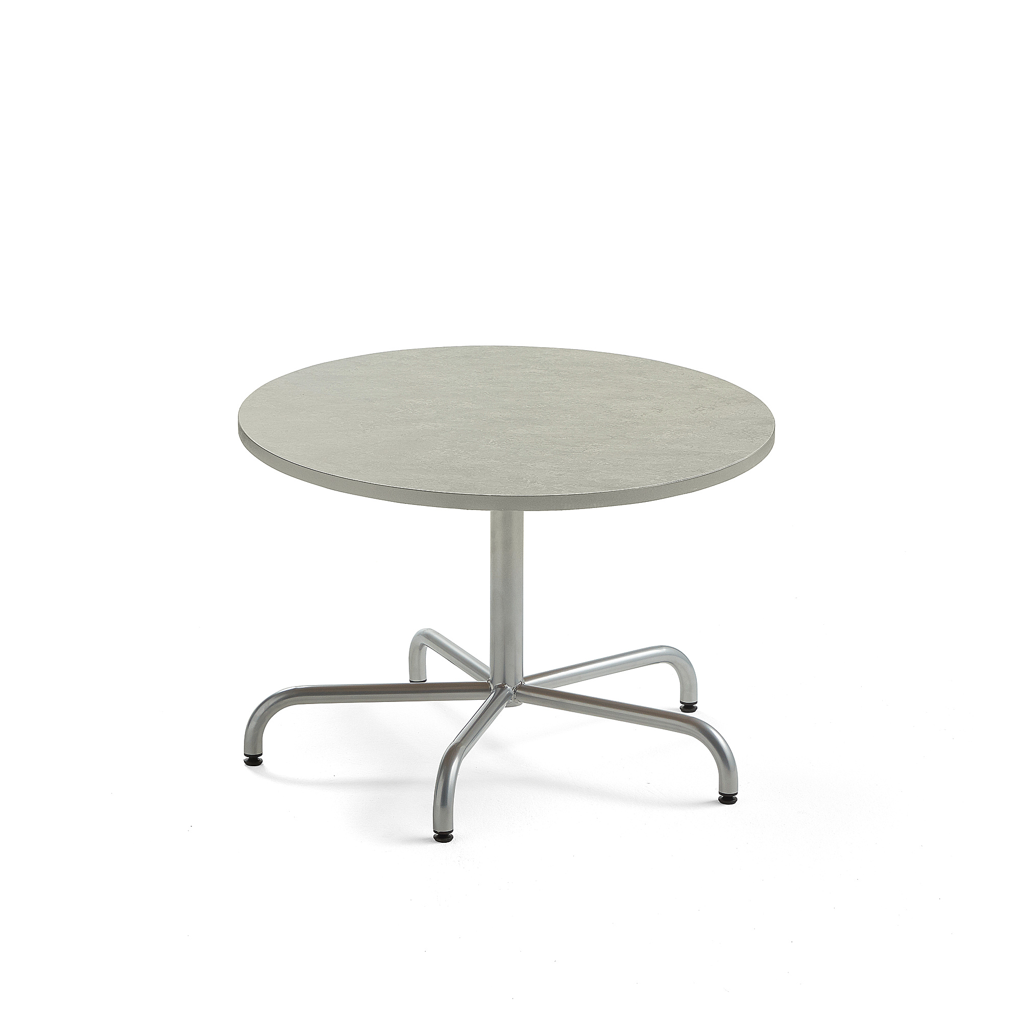 Stůl PLURAL, Ø900x600 mm, linoleum, šedá, stříbrná